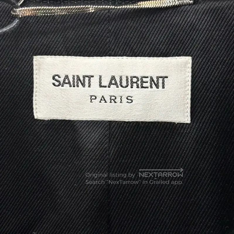 Yves Saint Laurent YSL Black Silk Blend Printed Jacket for Women . Size L / US 10 / IT 46 - 3 Thumbnail