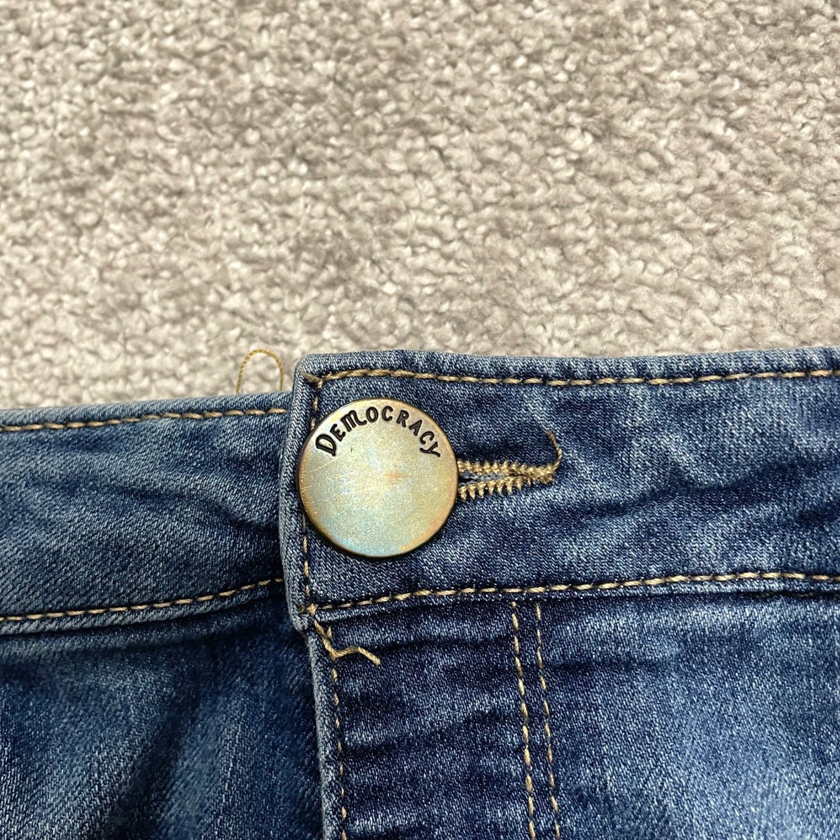 Vintage VINTAGE Democracy Womens Ankle Skimmer Jeans 12 Stretch Denim Blue Casual Comfort Size 34" / US 12 / IT 48 - 3 Thumbnail