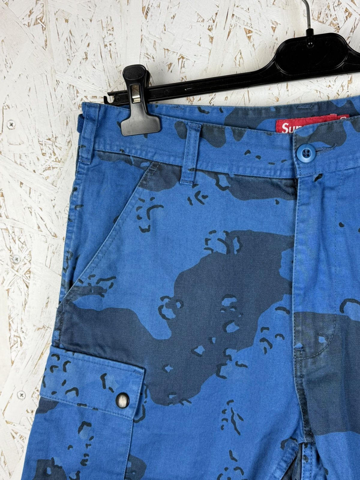 Supreme Supreme Overdyed Camo Cargo Shorts SS21 Blue Size 30 Size US 30 / EU 46 - 2 Thumbnail