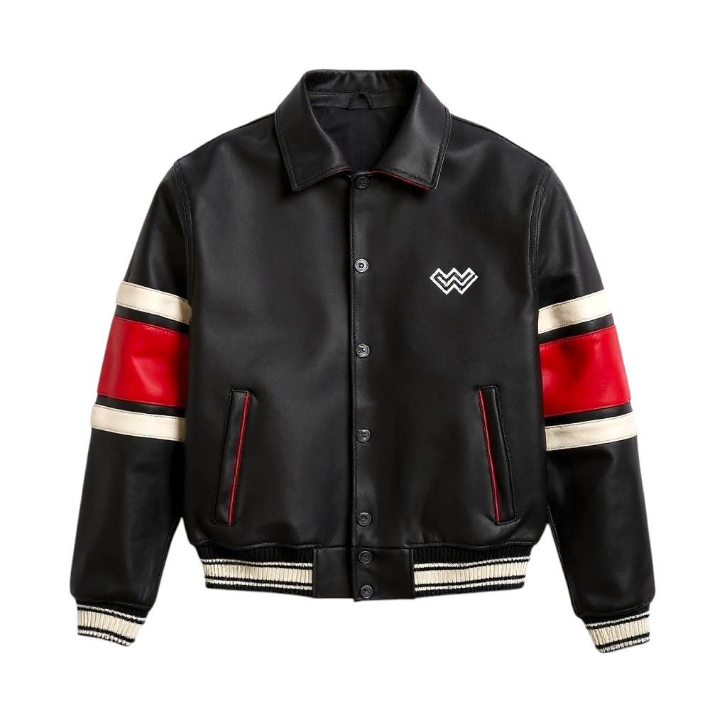 Vintage Wleti Velocity Vegan Jacket – Red, Black & Cream Size US M / EU 48-50 / 2 - 1 Thumbnail