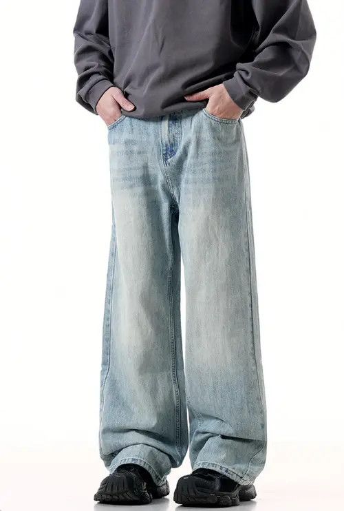 VIBE Street retro blue distressed washed straight loose jeans Size US 32 / EU 48 - 3 Thumbnail