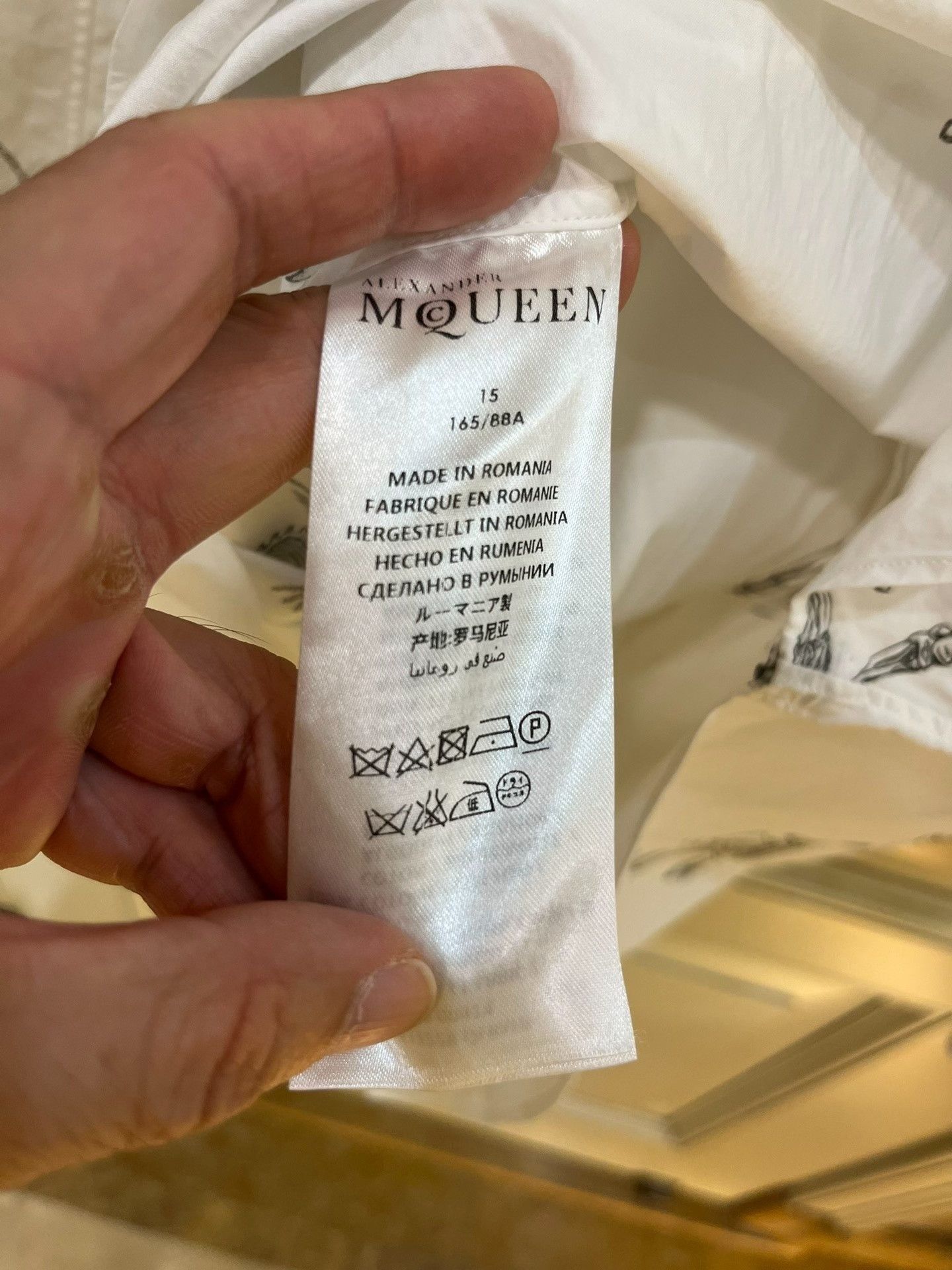 Alexander McQueen Alexander McQueen Fossil Print White Shirt Size US M / EU 48-50 / 2 - 8 Thumbnail