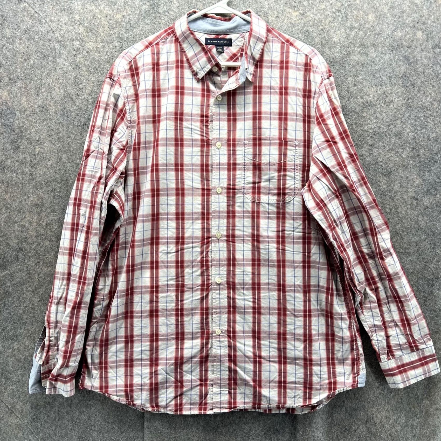 Banana Republic VINTAGE Banana Republic Shirt Mens Extra Large Plaid Red White Button-Down Preppy Size US XL / EU 56 / 4 - 2 Thumbnail