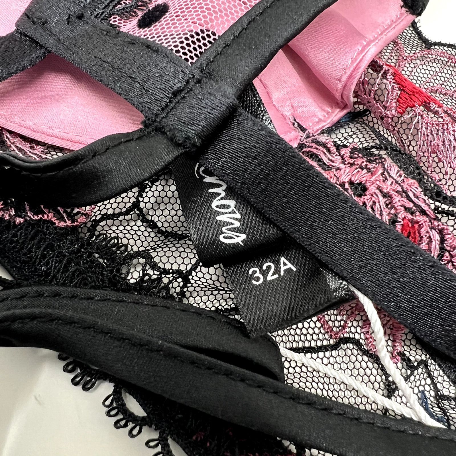 For Love & Lemons For Love and Lemons Zinnia High Neck Bra 32 A pink black C0 Size ONE SIZE - 5 Thumbnail