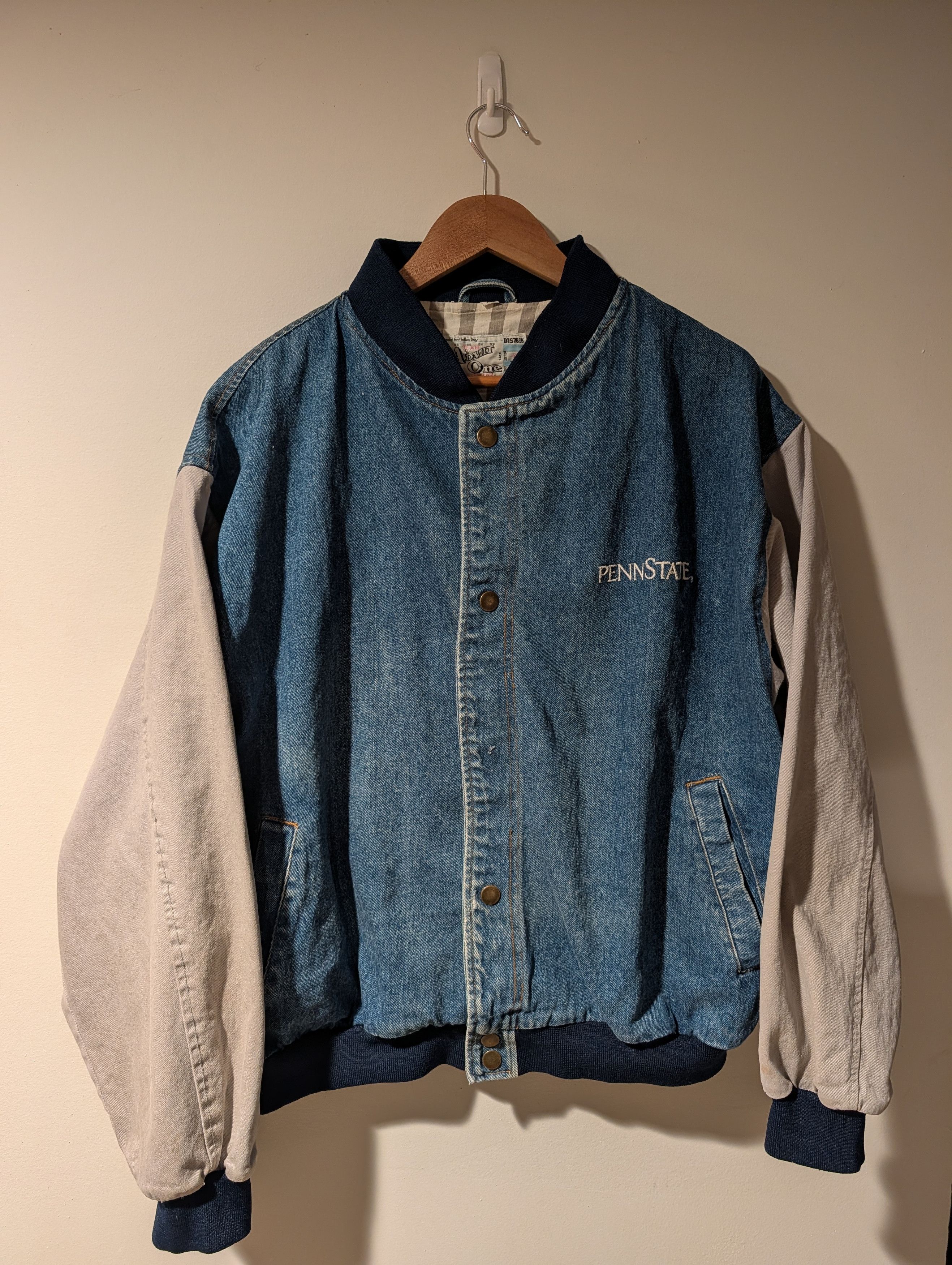 NCAA Vintage Penn State Jacket Denim Bomber Admit Nittany Lion Size US XL / EU 56 / 4 - 8 Thumbnail