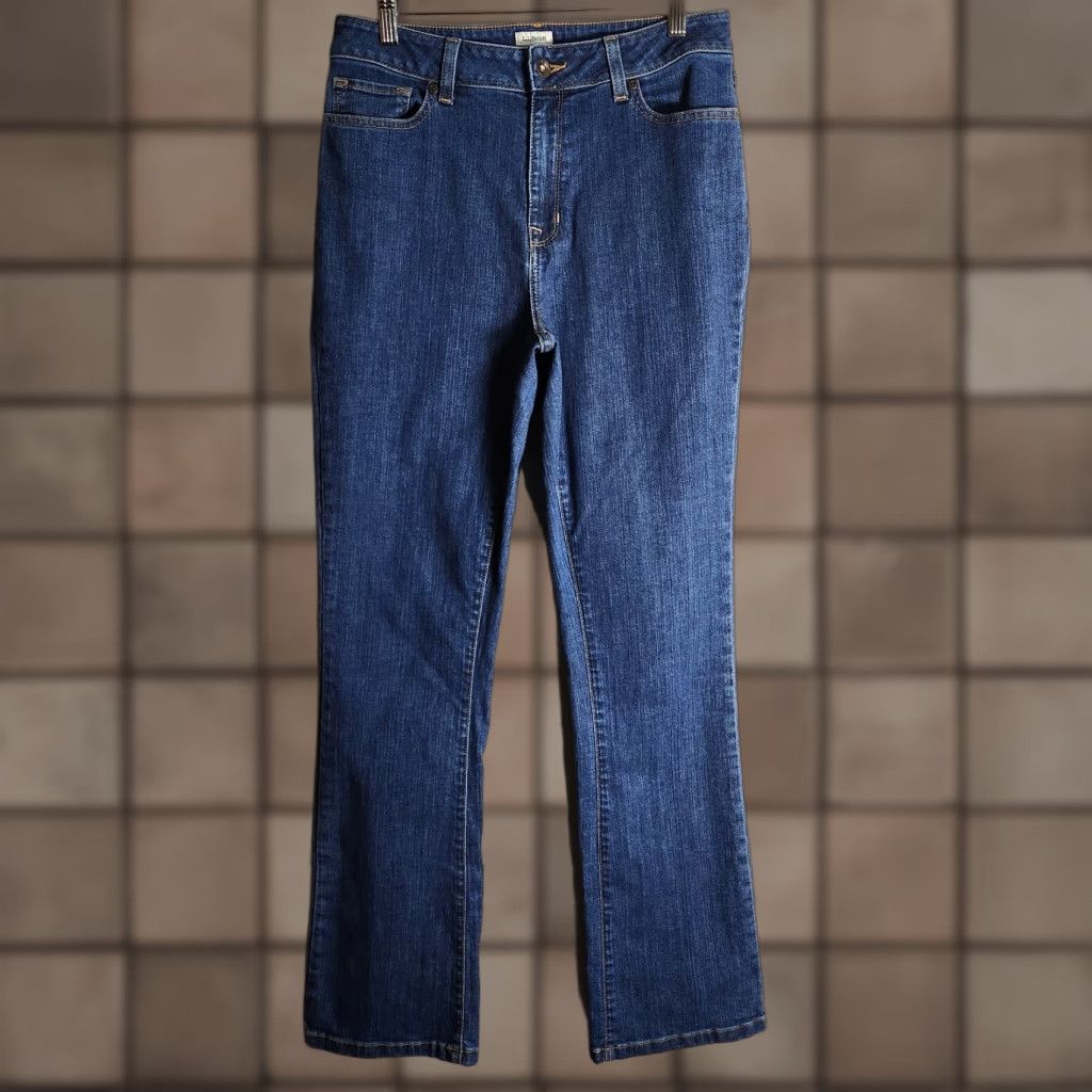 Vintage L.L. Bean Jeans Womens True Shape Classic Fit High Rise Bootcut Leg 10 MT Blue Cotton Blend Denim 5-Pocket Mens? Girls? Size 32" / US 10 / IT 46 - 1 Thumbnail