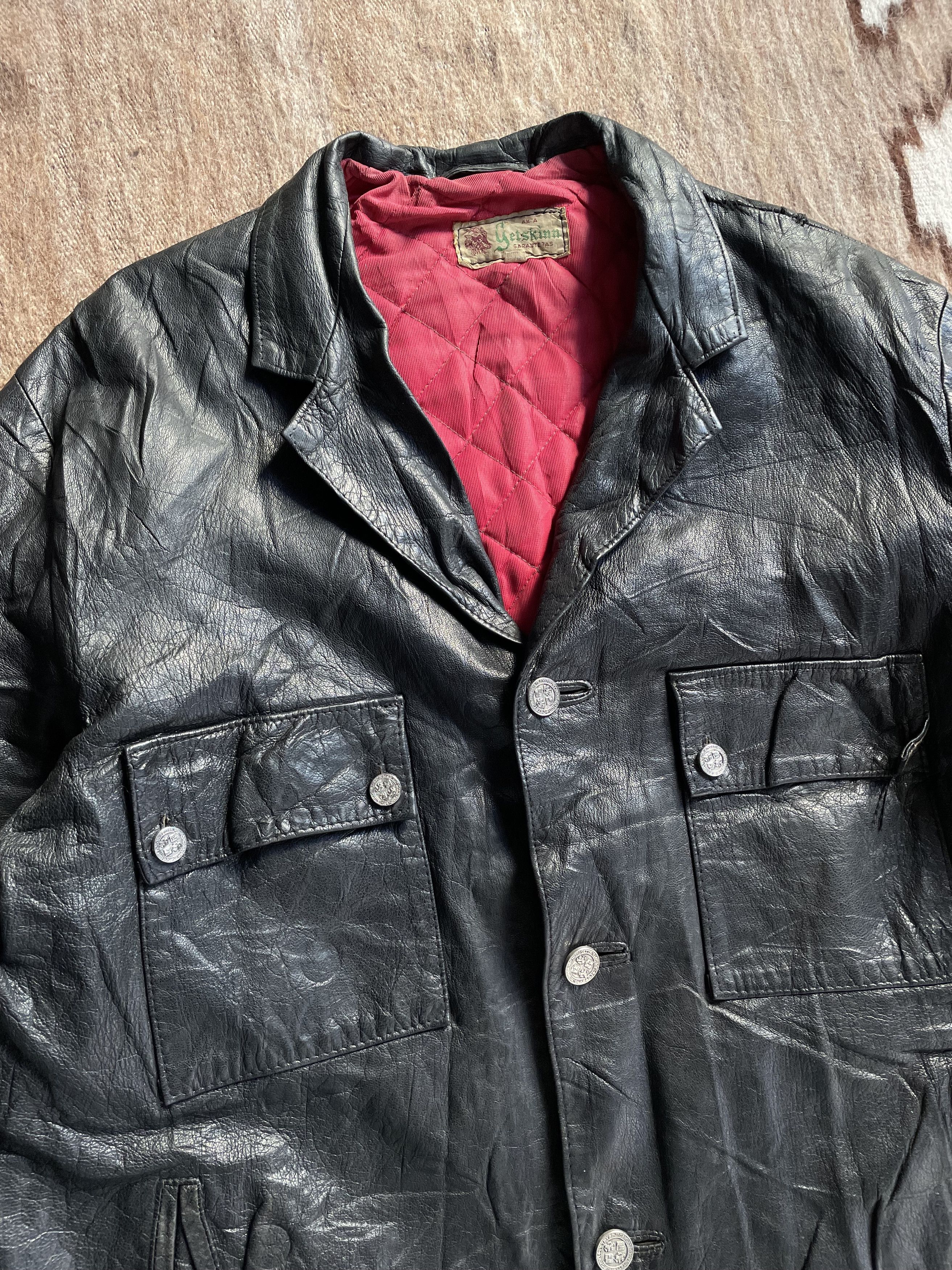 Vintage Akta Getskinn Vintage 40s 50s Military Leather Jacket 7928AC Size US L / EU 52-54 / 3 - 2 Thumbnail