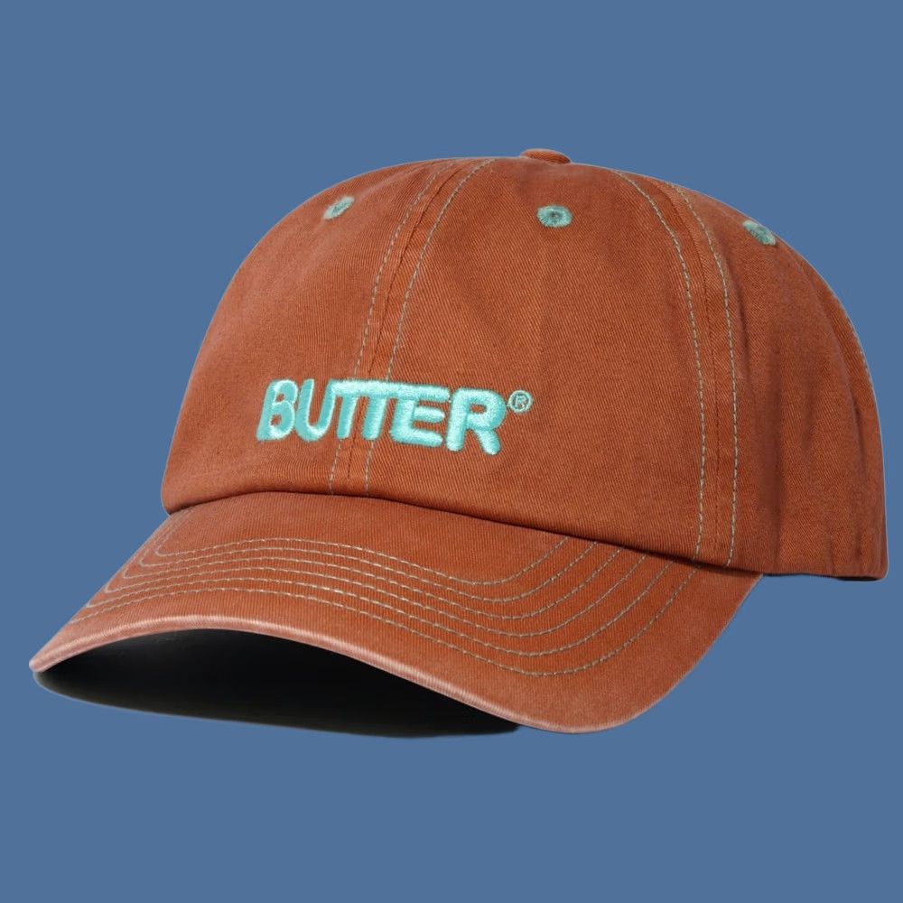 Buttero Butter 6 Panel Hat Washed Sangria Mens One Size Brand New Rounded Logo Hat Size ONE SIZE - 1 Thumbnail