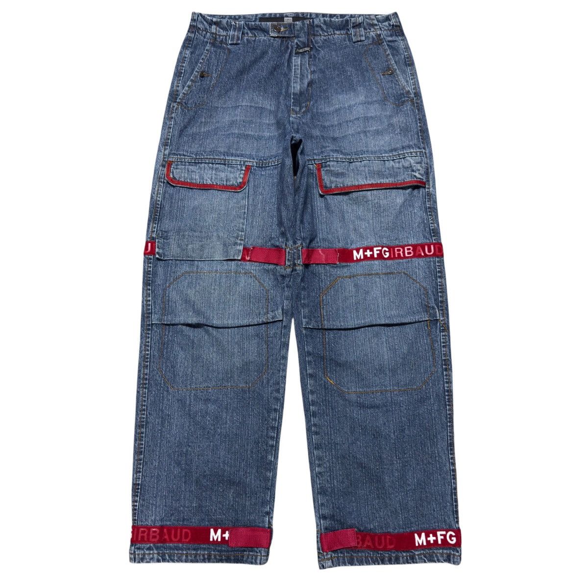 Marithe + Francois Girbaud Marithe Francois Girbaud Velcro Strape Denim Baggy Jeans Size US 36 / EU 52 - 1 Thumbnail