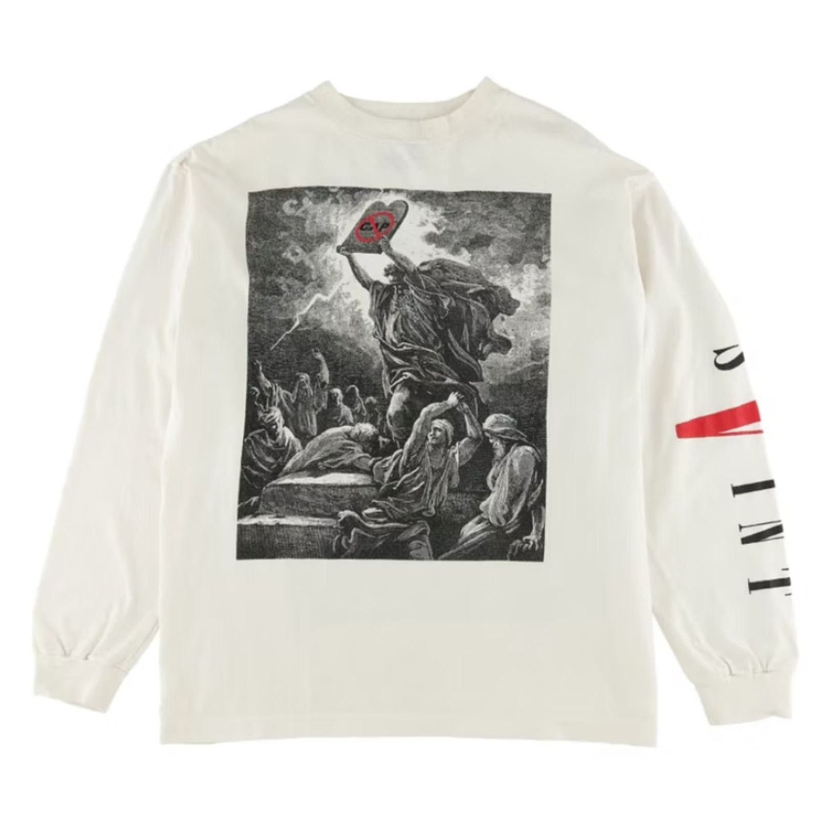 image of Saint Michael X Vlone No Cap Long Sleeve Tee Shirt White, Men's (Size XL)