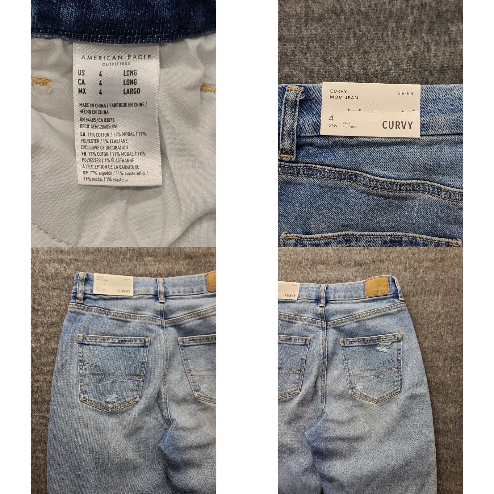 American Eagle Outfitters VINTAGE American Eagle Outfitters Jeans Womens 4 Long Curvy Mom High Rise Distressed 90s Grunge Black Denim 5-Pocket Mens Womens Girls Boys Size 27" / US 4 / IT 40 - 9 Thumbnail