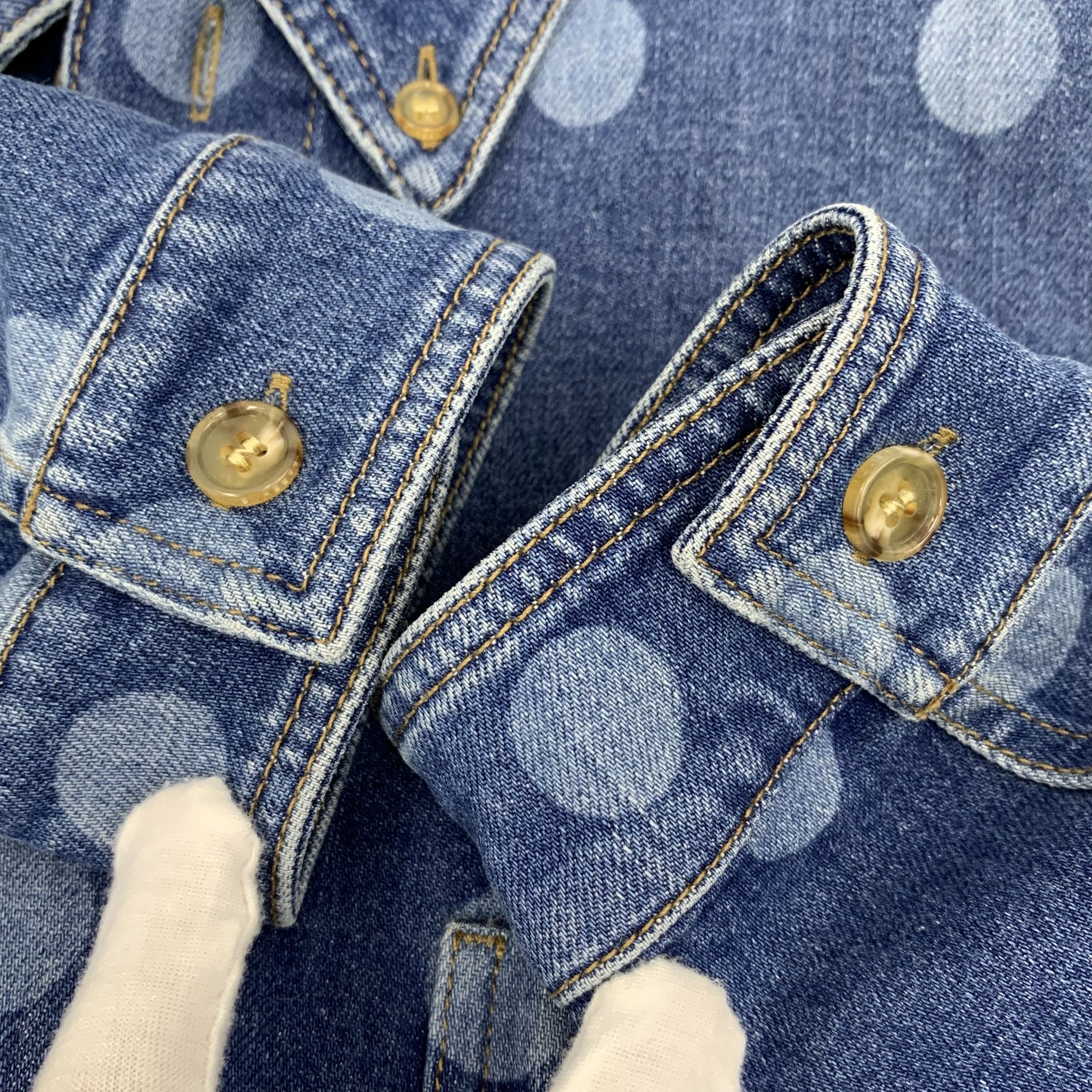 Burberry Burberry Polka Dot Denim Jacket Blue (L) Size L / US 10 / IT 46 - 8 Thumbnail