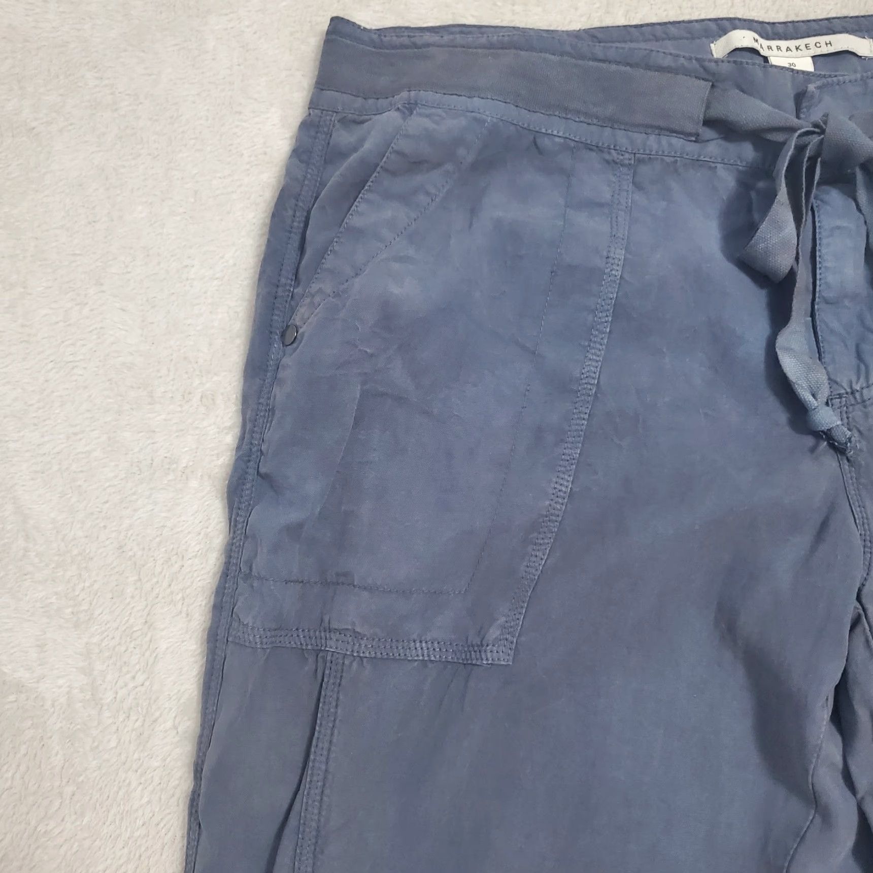 Anthropologie Marrakech Anthropologie Pants Women 30 Blue Roll Tab Tencel Linen Beachy 33x32 Classic Straight Size 30" / US 8 / IT 44 - 5 Thumbnail