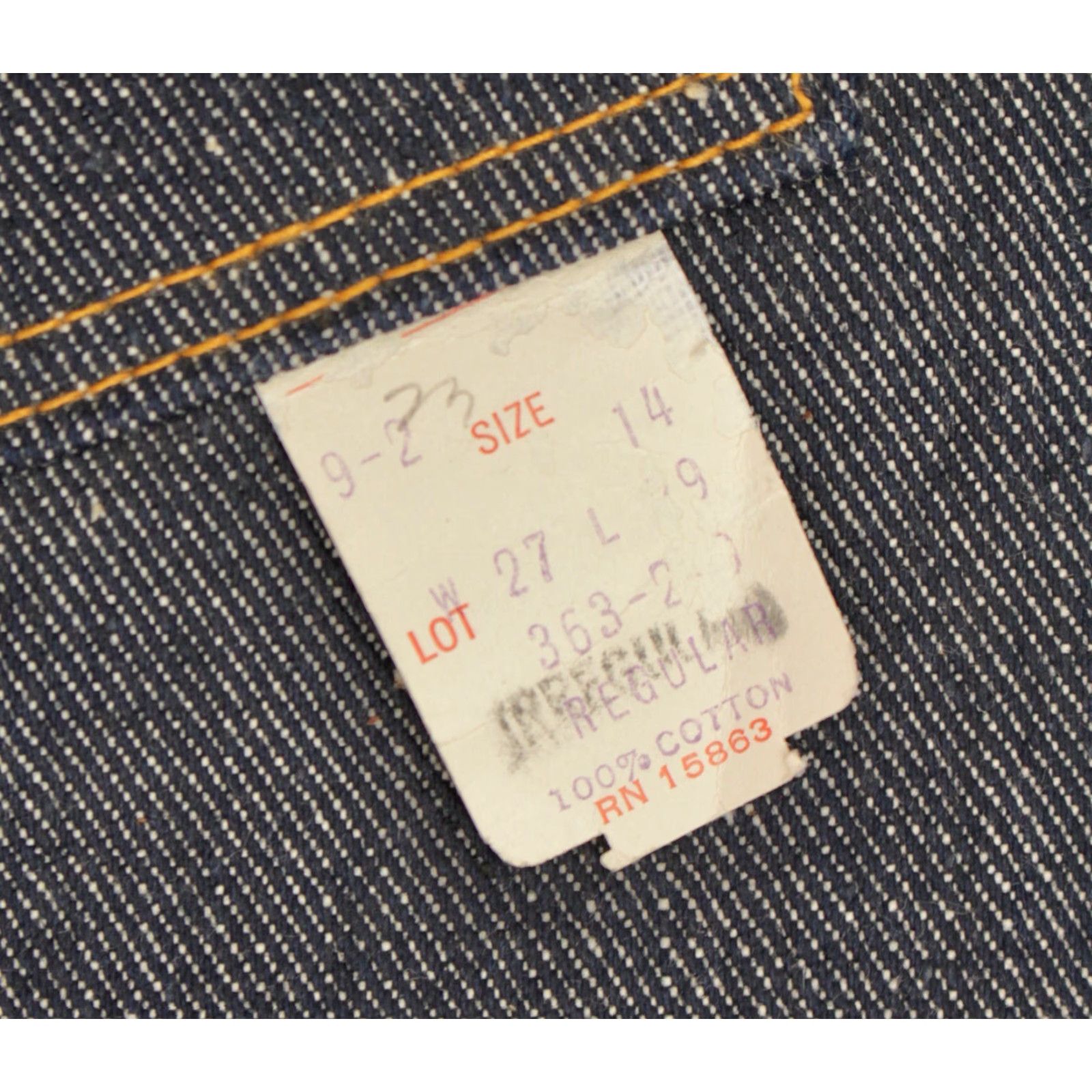 Vintage VTG 1960s NOS Denim Jeans Sz 26x29 Blue 60s Cotton Shirt? Size US 26 / EU 42 - 4 Thumbnail
