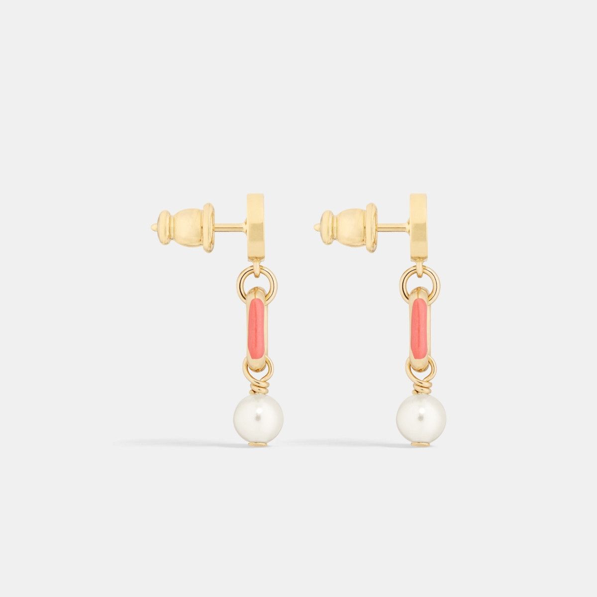 Dior o1bcso1str0126 Size:OS/Petit Cd Earrings in Golden/White Size ONE SIZE - 3 Thumbnail