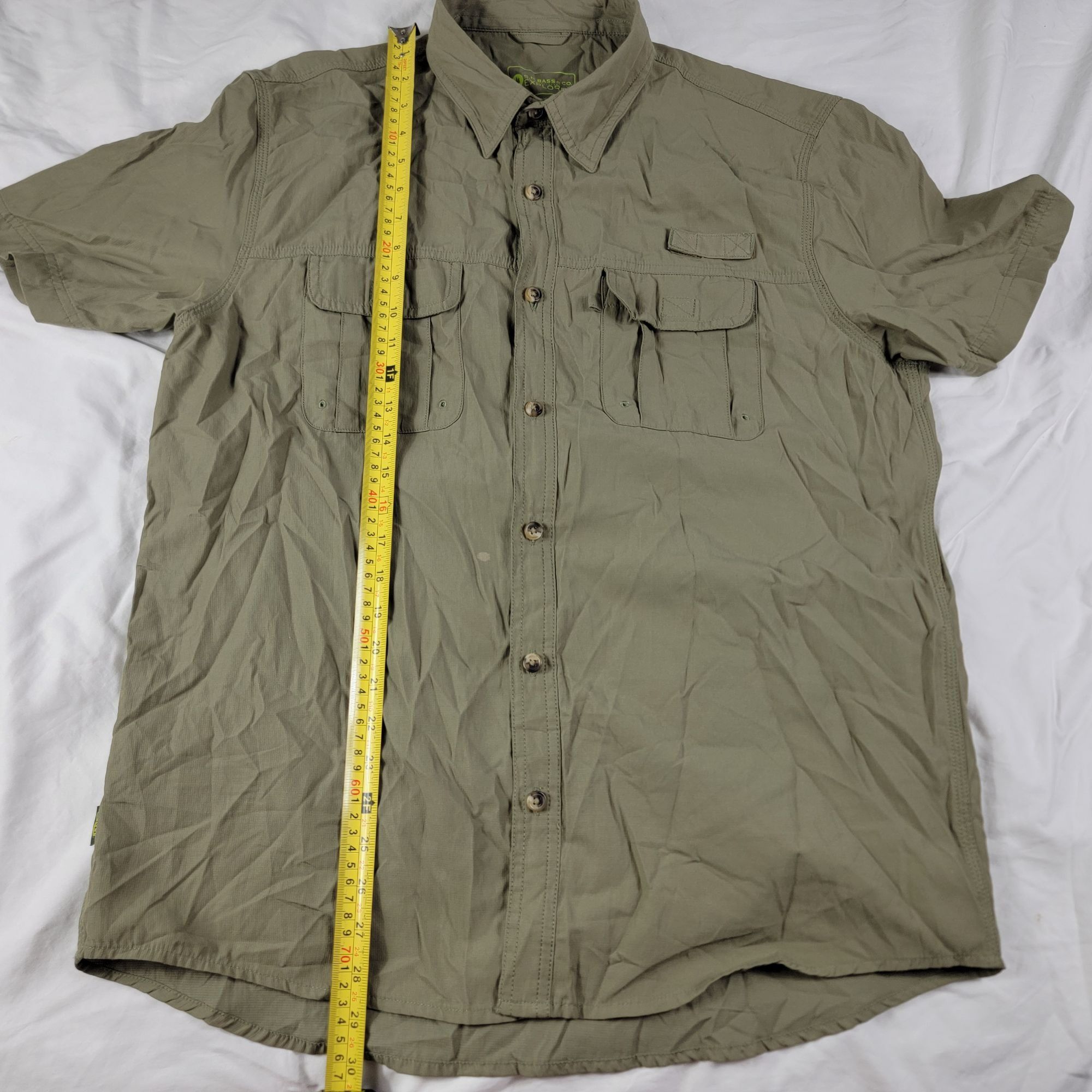 G.H. Bass & Co. GH Bass Co Explorer Mens Large Olive Green Shirt Short Sleev Size US L / EU 52-54 / 3 - 10 Thumbnail