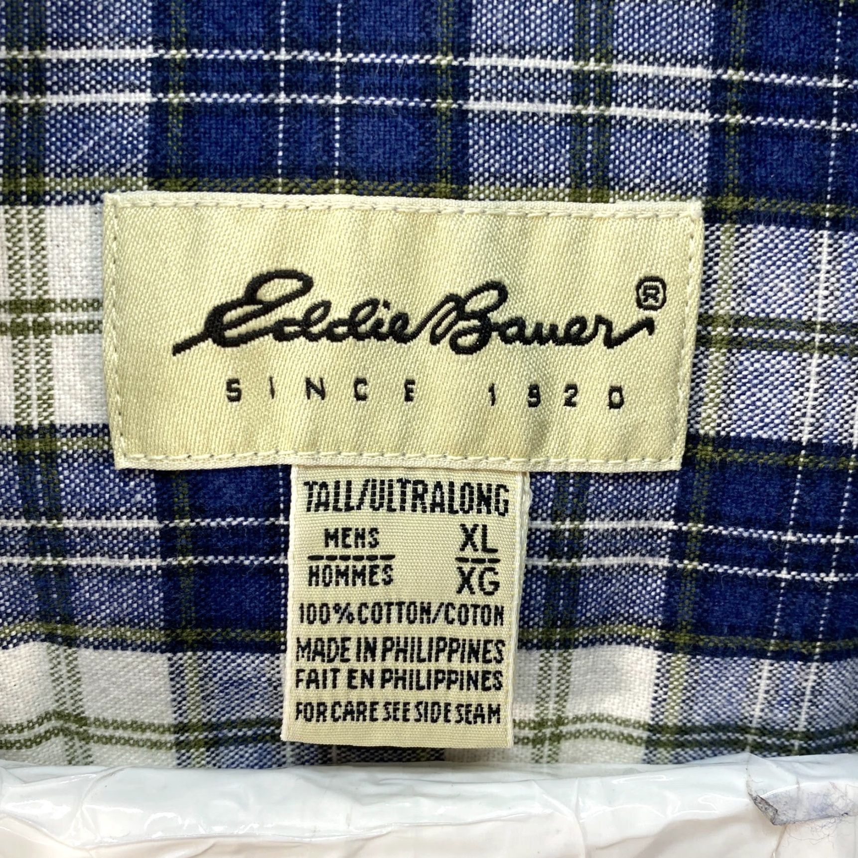 Eddie Bauer Eddie Bauer Long Sleeve Button Up Blue Plaid Shirt Mens XL Tall Button-Up Shirt XL Tall Blue White Cotton Eddie Bauer Men Size US XL / EU 56 / 4 - 6 Thumbnail