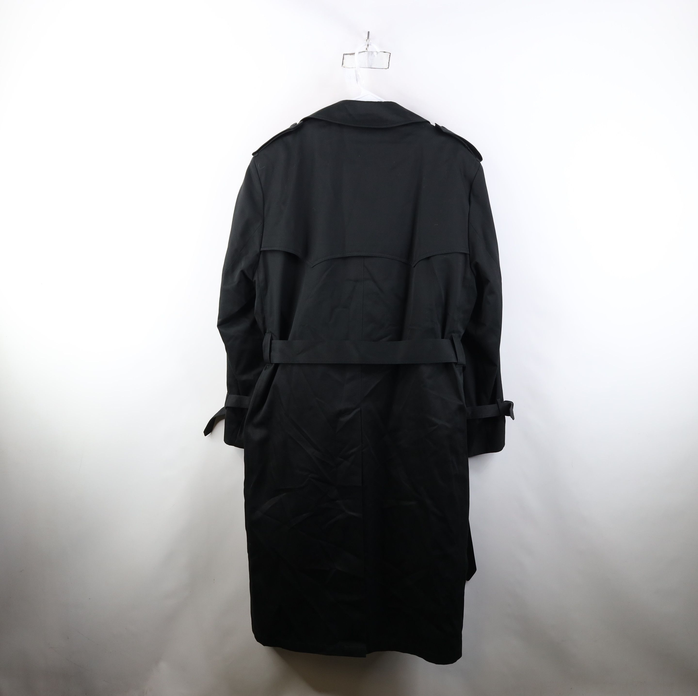 Vintage Vintage 90s Streetwear Lined Belted Trench Coat Jacket Black Size US XXL / EU 58 / 5 - 14 Thumbnail