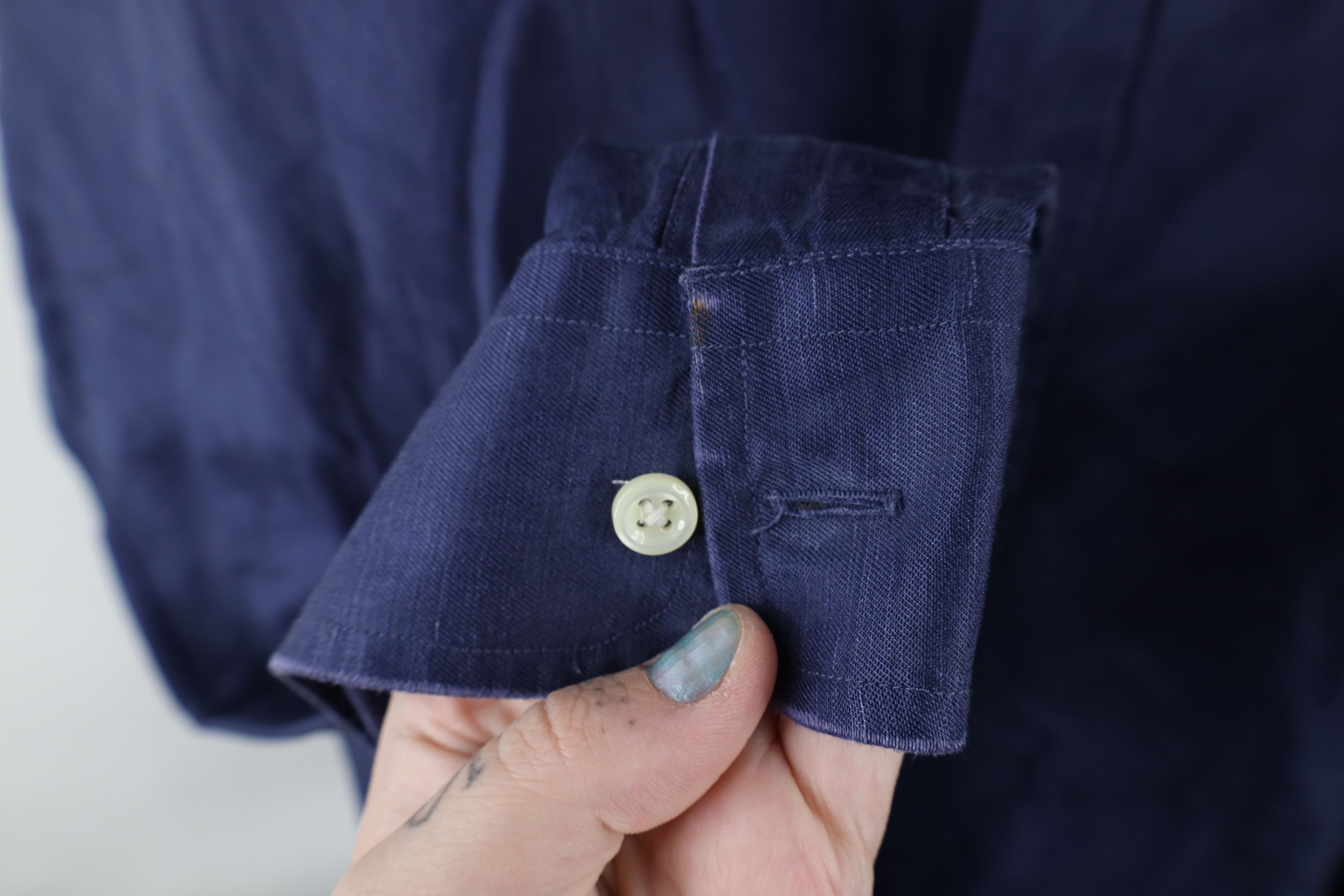 Ralph Lauren × Vintage Vintage 90s Ralph Lauren Linen Collared Button Down Shirt Size US XXL / EU 58 / 5 - 5 Thumbnail