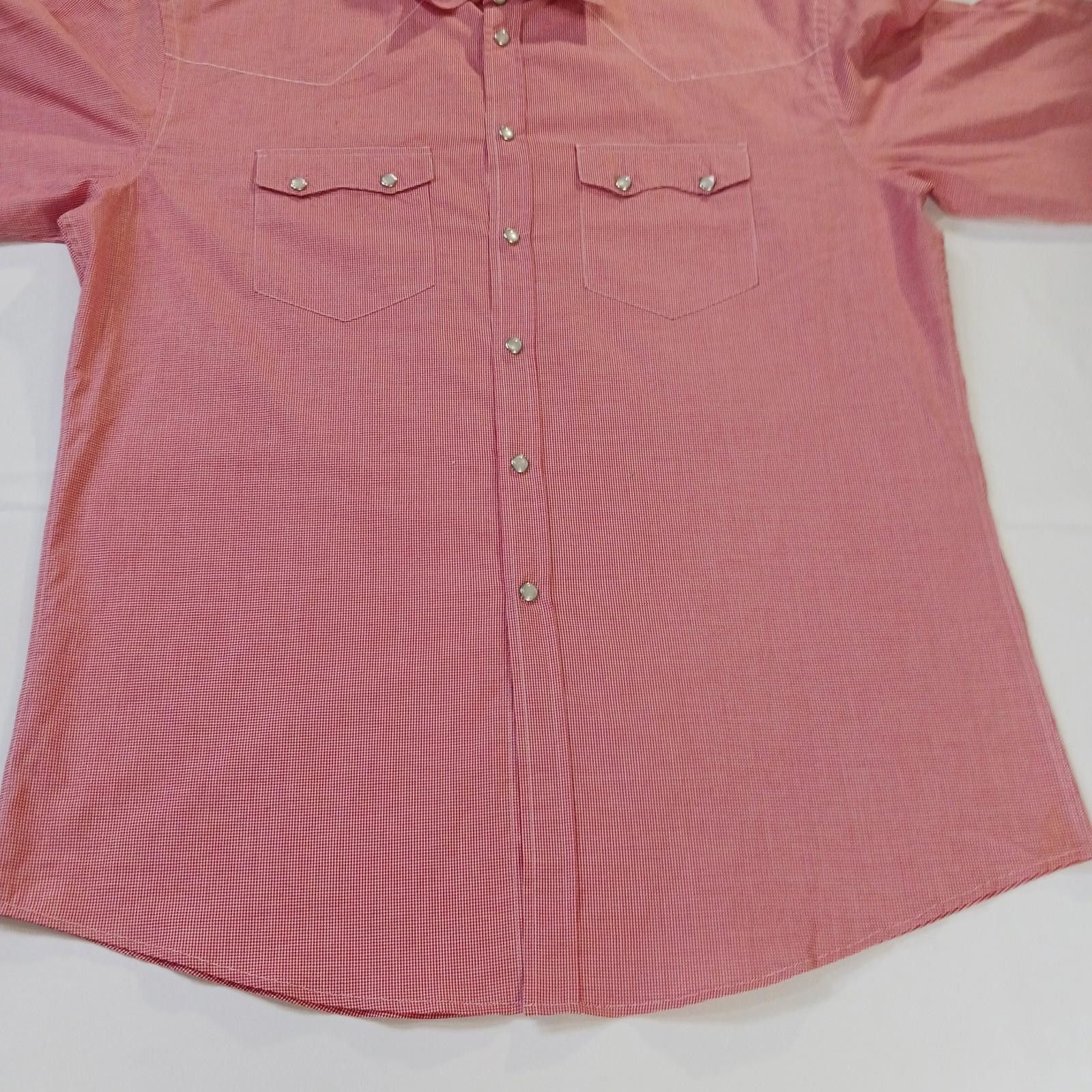 Jared Lang Jared M Custom Clothing Men's L Red Plaid Snap Button Shirt Size US L / EU 52-54 / 3 - 12 Thumbnail