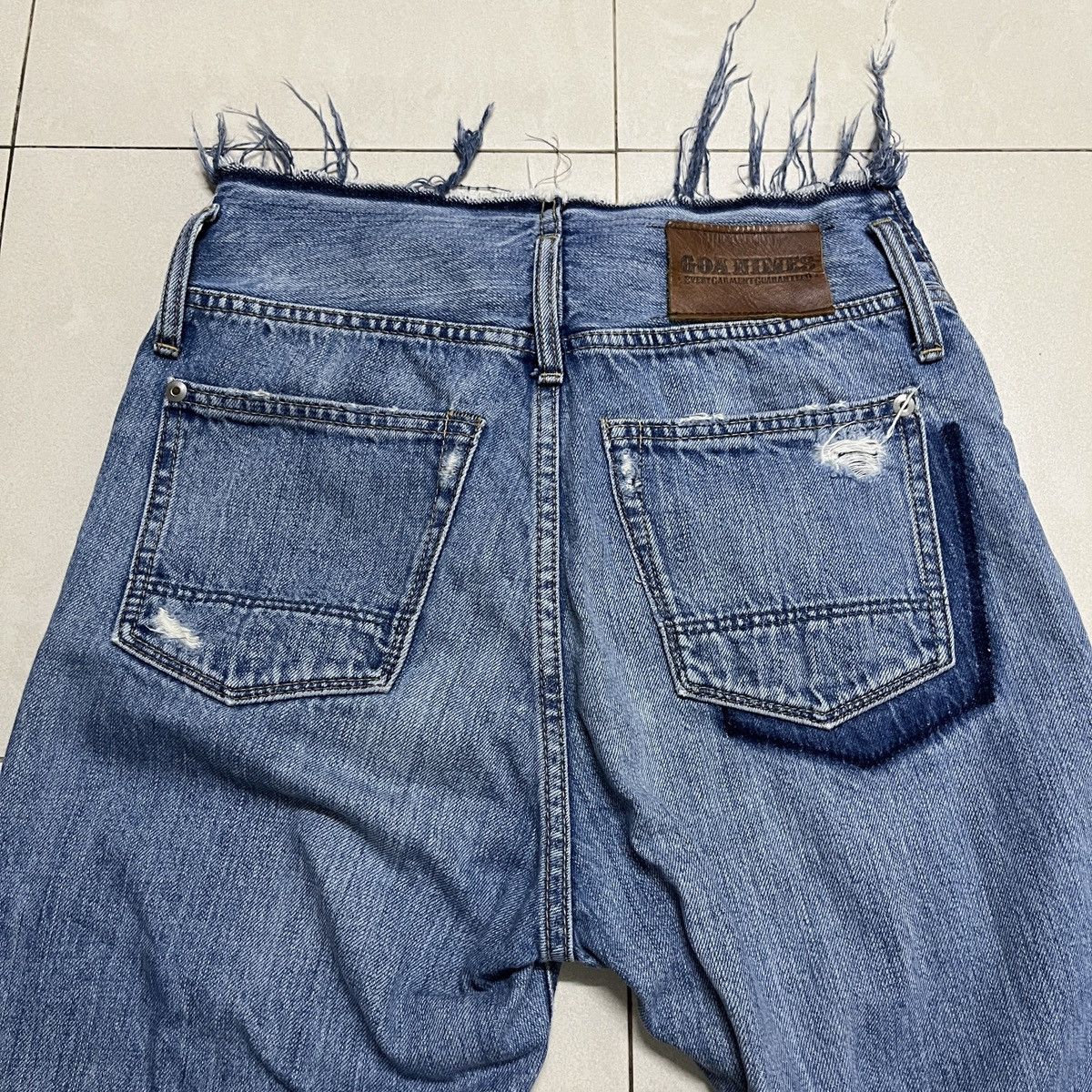 If Six Was Nine × Japanese Brand × Le Grande Bleu (L.G.B.) G.o.a Nimes Raw Cut Selvedge Jeans Size 29" - 16 Thumbnail