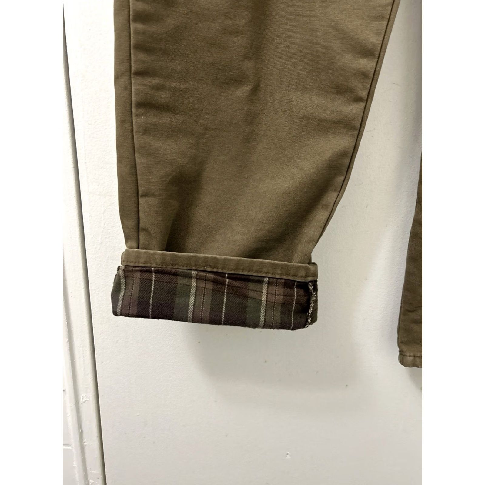 Lee VINTAGE Lee Flannel Lined Pants Mens 40x32 Brown Relaxed Fit Khaki Work Trousers Size US 40 / EU 56 - 7 Thumbnail