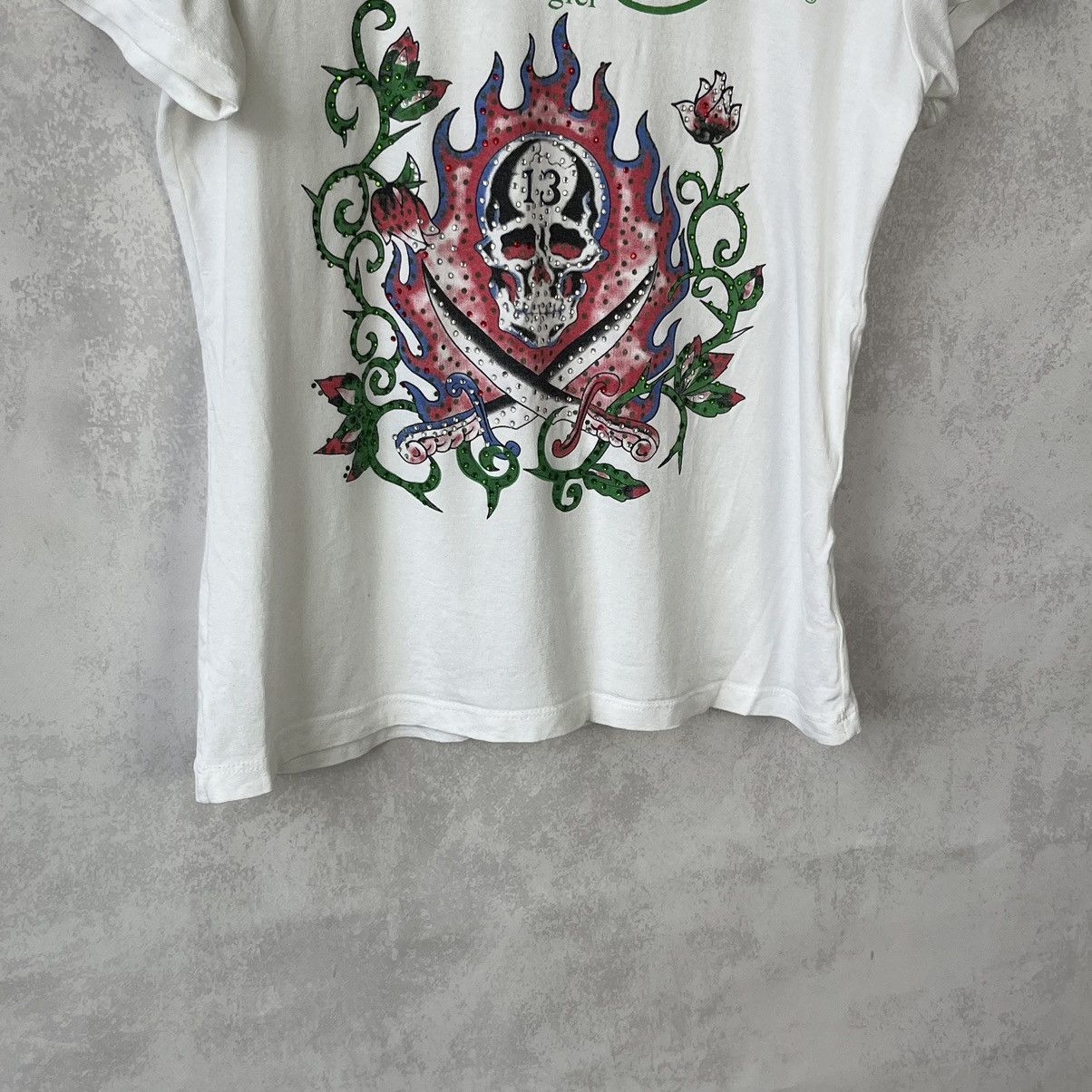 Christian Audigier × Ed Hardy × Vintage Ed Hardy big logo Swarovski Tee shirt 90s Size M / US 6-8 / IT 42-44 - 3 Thumbnail