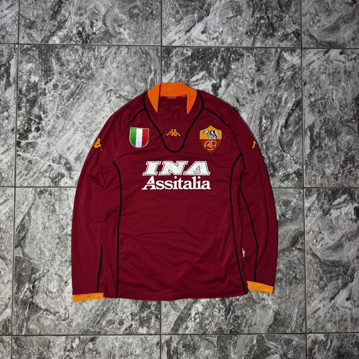 Kappa AS ROMA 2001-02 HOME SHIRT KAPPA LONG JERSEY ITALY SOCCER Size US M / EU 48-50 / 2 - 1 Thumbnail