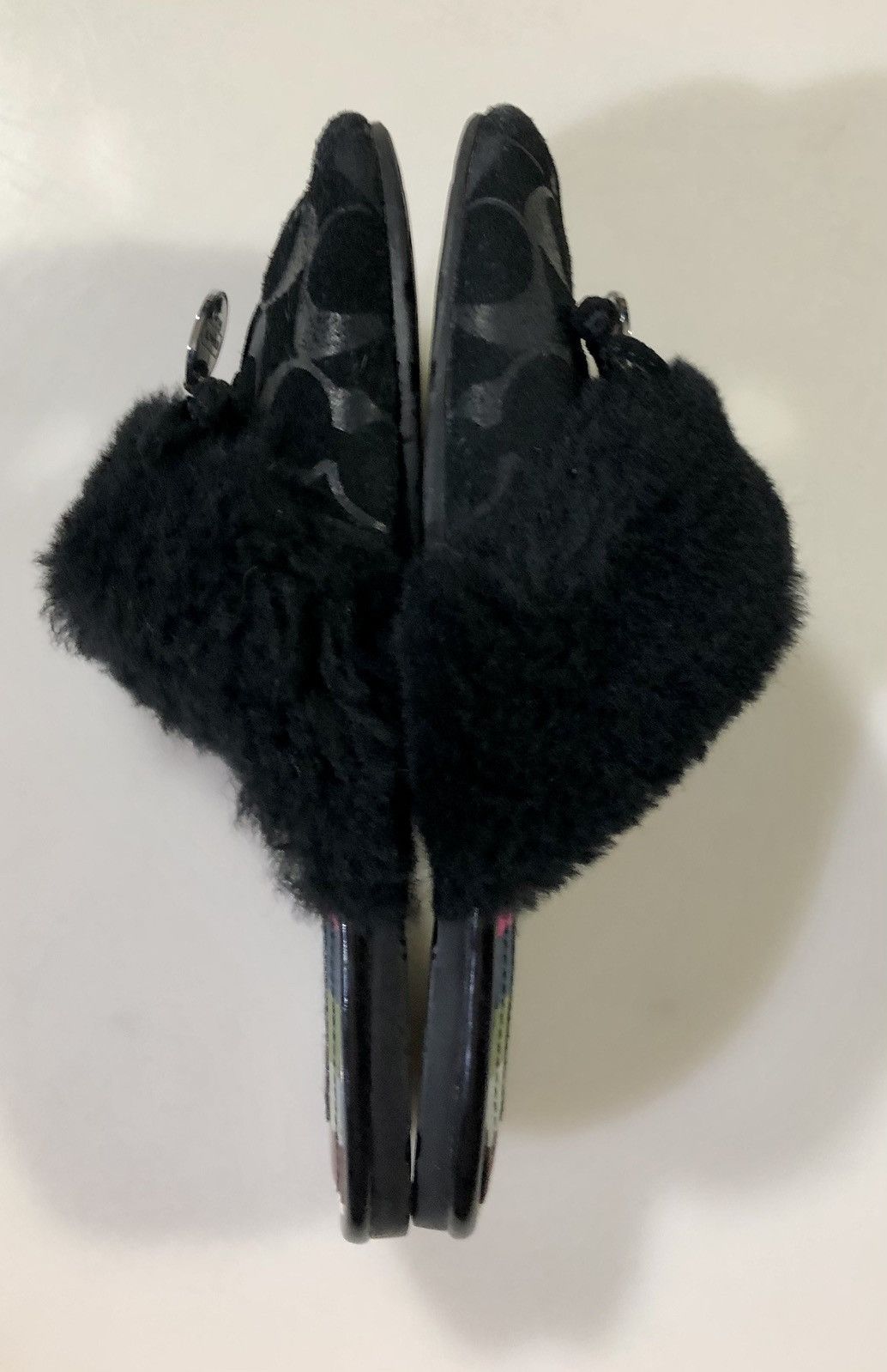 Coach Coach carra black suede/shearling logo slides 6 Size US 6 / IT 36 - 9 Thumbnail