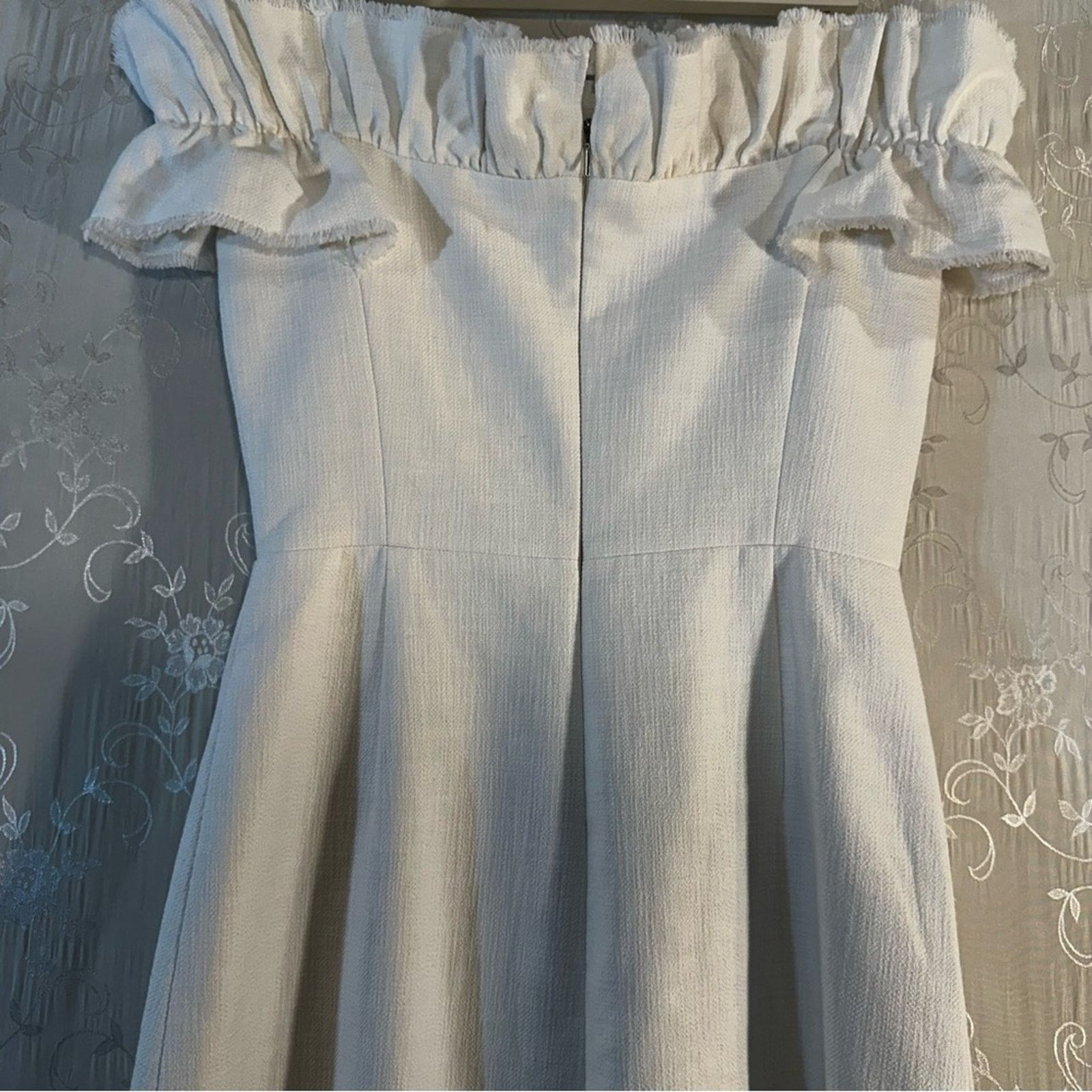 Rebecca Taylor Rebecca Taylor Off-the-Shoulder White Ruffle Dress – Size 4 Size S / US 4 / IT 40 - 11 Thumbnail