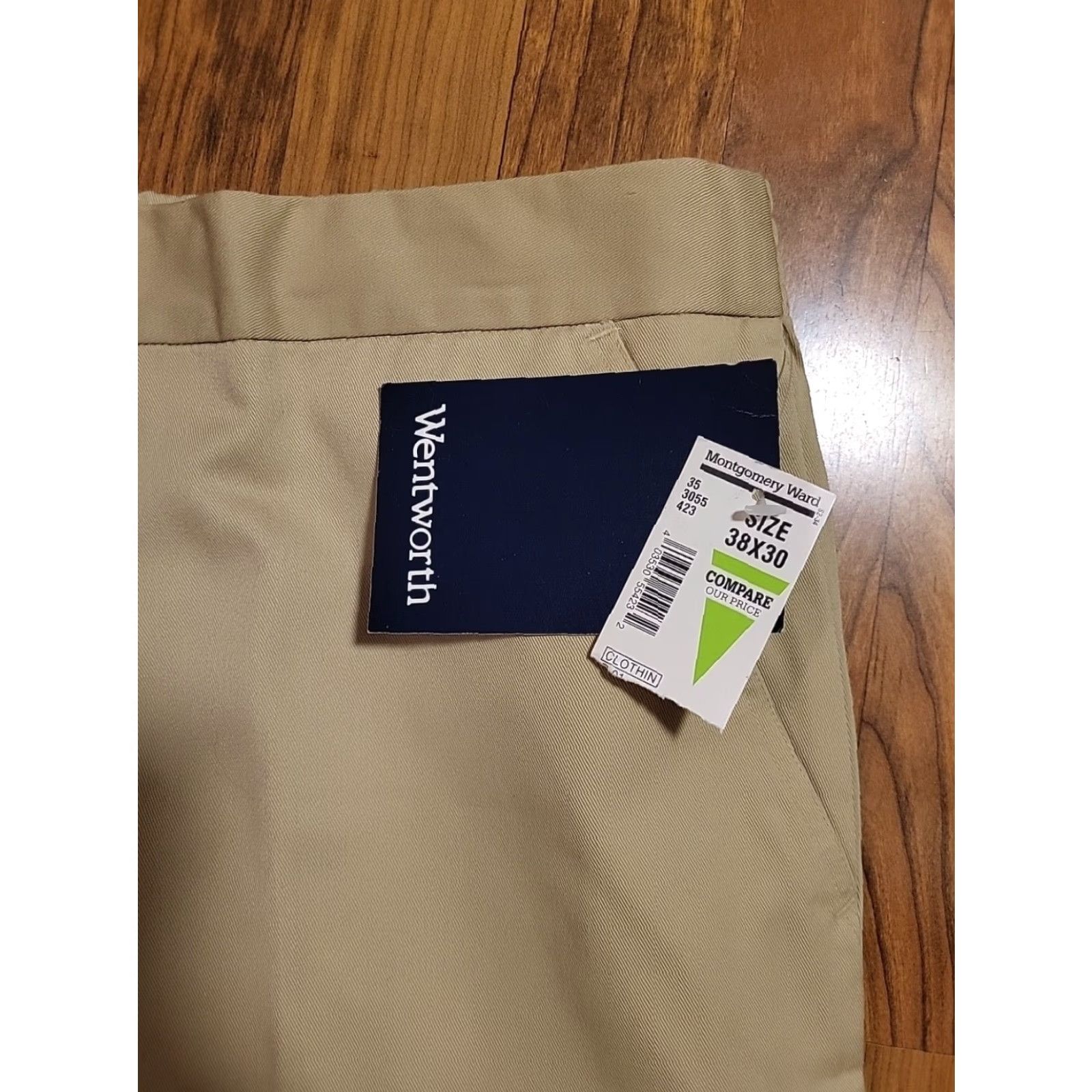 Vintage VINTAGE Wentworth Pants 38 X 30 Beige Flat Front Elastic Waist NWT Chino Style 1980s Mens Size US 38 / EU 54 - 2 Thumbnail