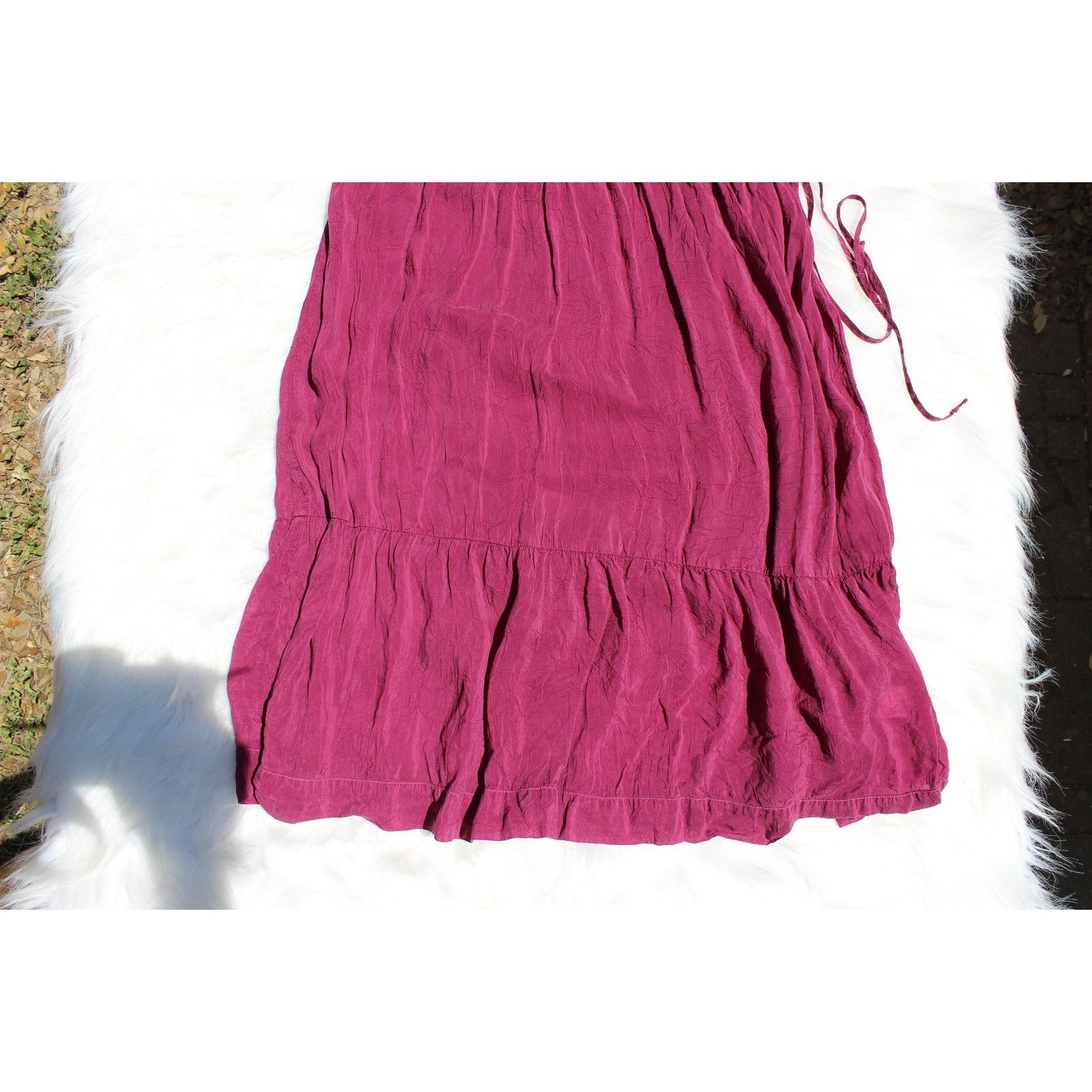 Johnny Was Vintage Johnny Was Small Dress with Tie Length Burgundy Wine Size S / US 4 / IT 40 - 4 Thumbnail