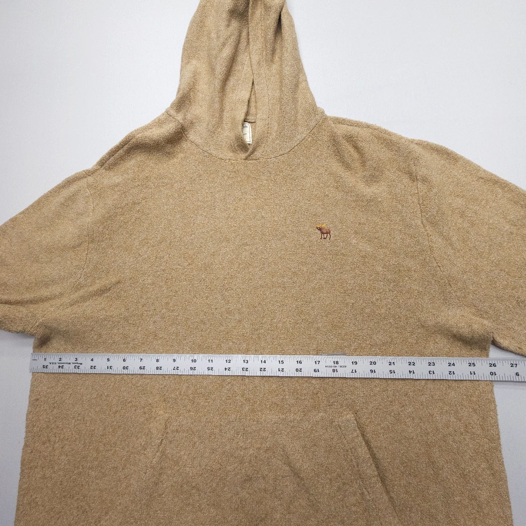 Abercrombie & Fitch Abercrombie & Fitch Hoodie Mens XL Tan Fleece Logo Moose Relaxed Pullover Baggy Vintage? Size US XL / EU 56 / 4 - 5 Thumbnail
