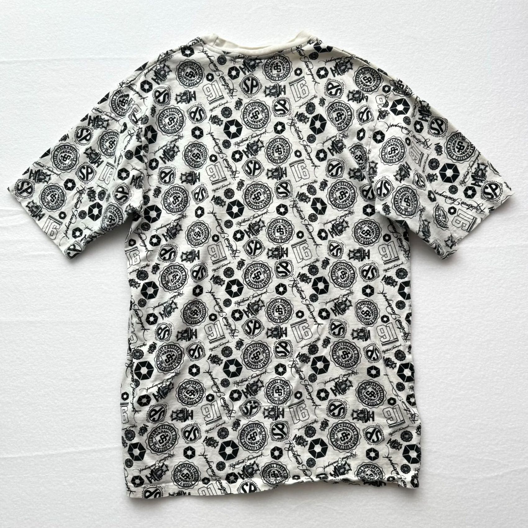 Southpole VINTAGE South Pole Graphic Print Shirt L White Men Adult Large Y2K All Over Print AOP Size US L / EU 52-54 / 3 - 5 Thumbnail