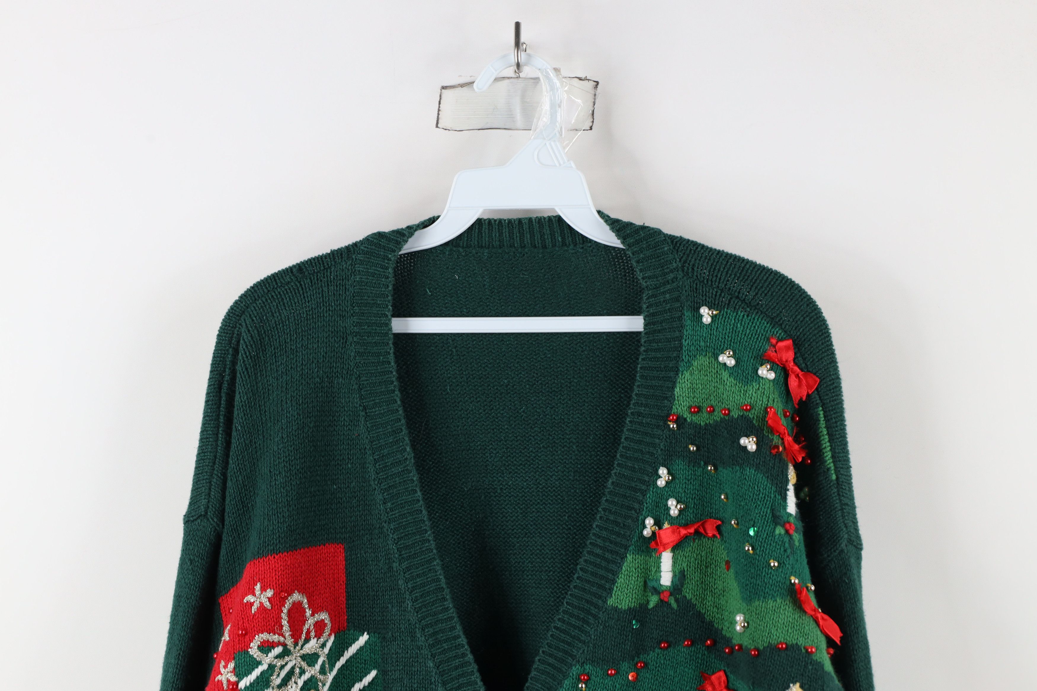 Vintage Vintage 90s Streetwear Knit Christmas Bear Cardigan Sweater Size L / US 10 / IT 46 - 2 Thumbnail
