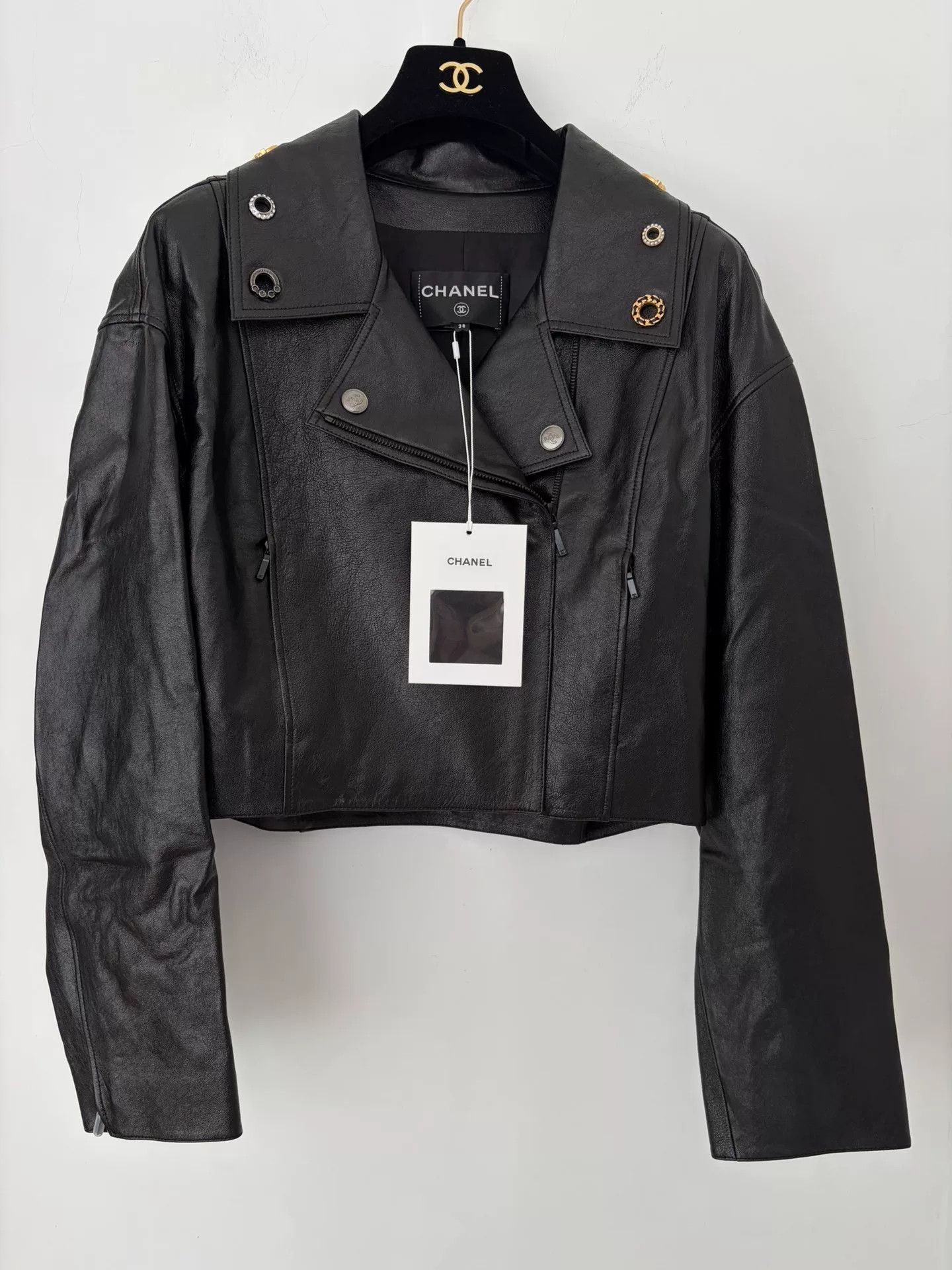 Chanel Chanel 22p Leather Moto Jacket Size US M / EU 48-50 / 2 - 1 Thumbnail