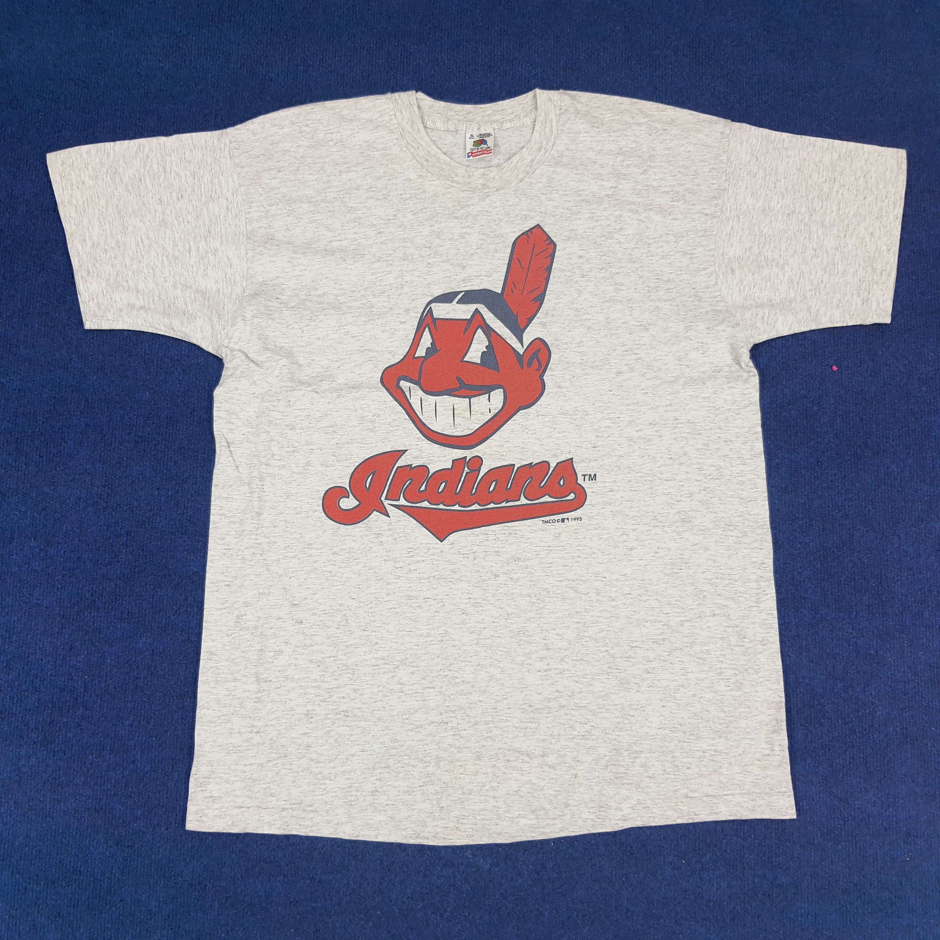 MLB × Vintage Vintage 90's Indians Baseball Team MLB T-shirt Size US XL / EU 56 / 4 - 1 Thumbnail