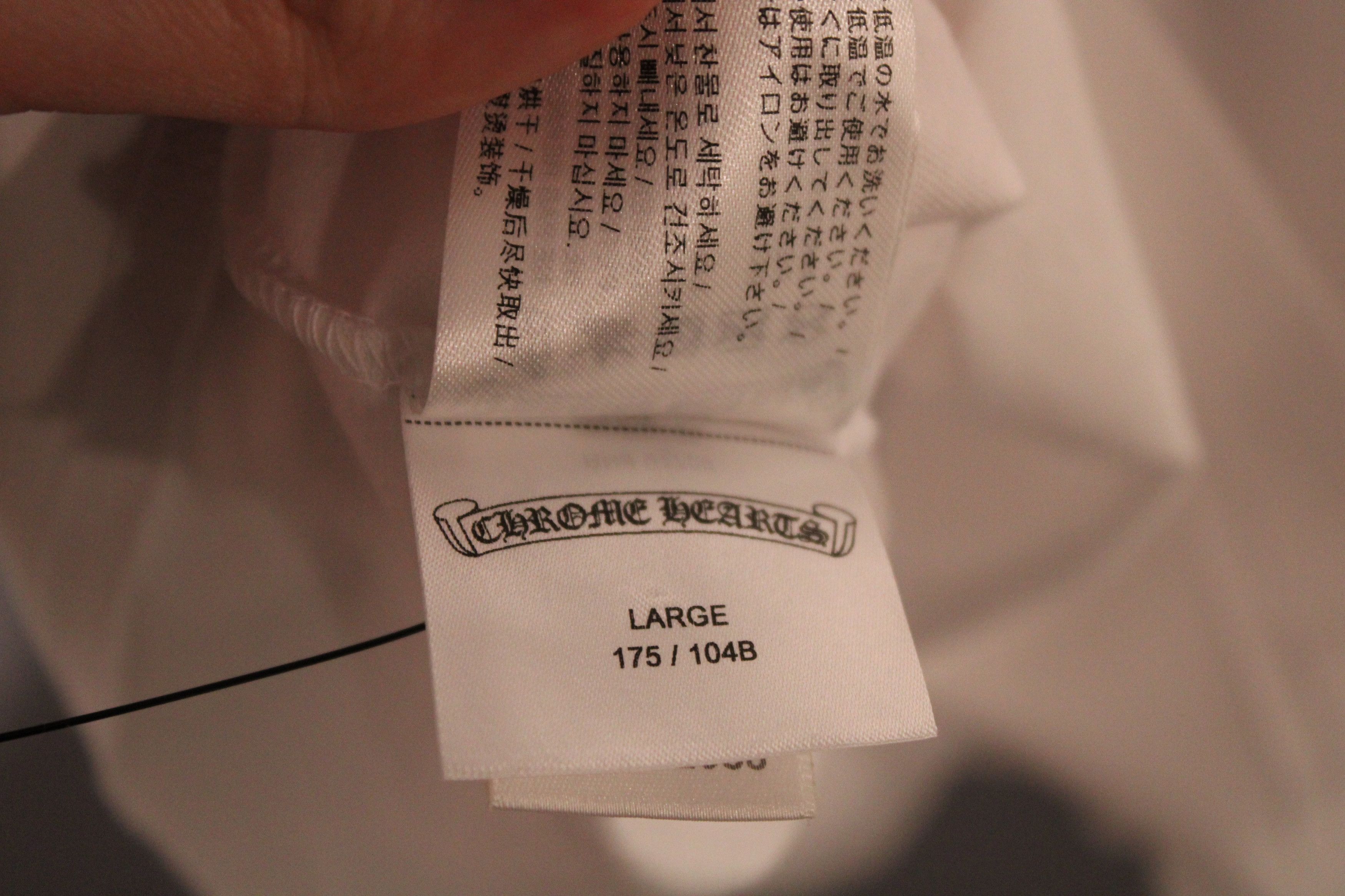 Chrome Hearts CHROME HEARTS WHITE NECK LOGO TSHIRT Size US L / EU 52-54 / 3 - 4 Thumbnail