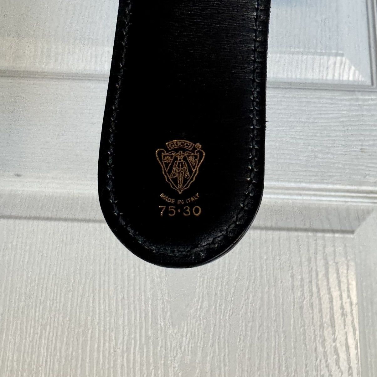 Gucci Gucci Vintage Black Patent Leather Studded Logo Belt Size ONE SIZE - 5 Thumbnail