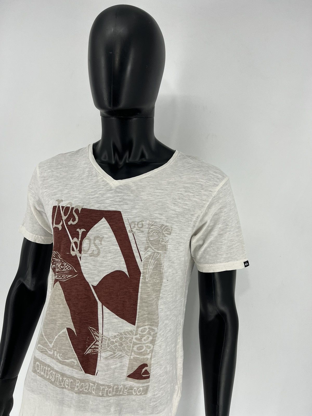 Quiksilver × Vintage Vintage Quiksilver Y2K Logo Light White Tee Shirt Surf Size US S / EU 44-46 / 1 - 4 Thumbnail