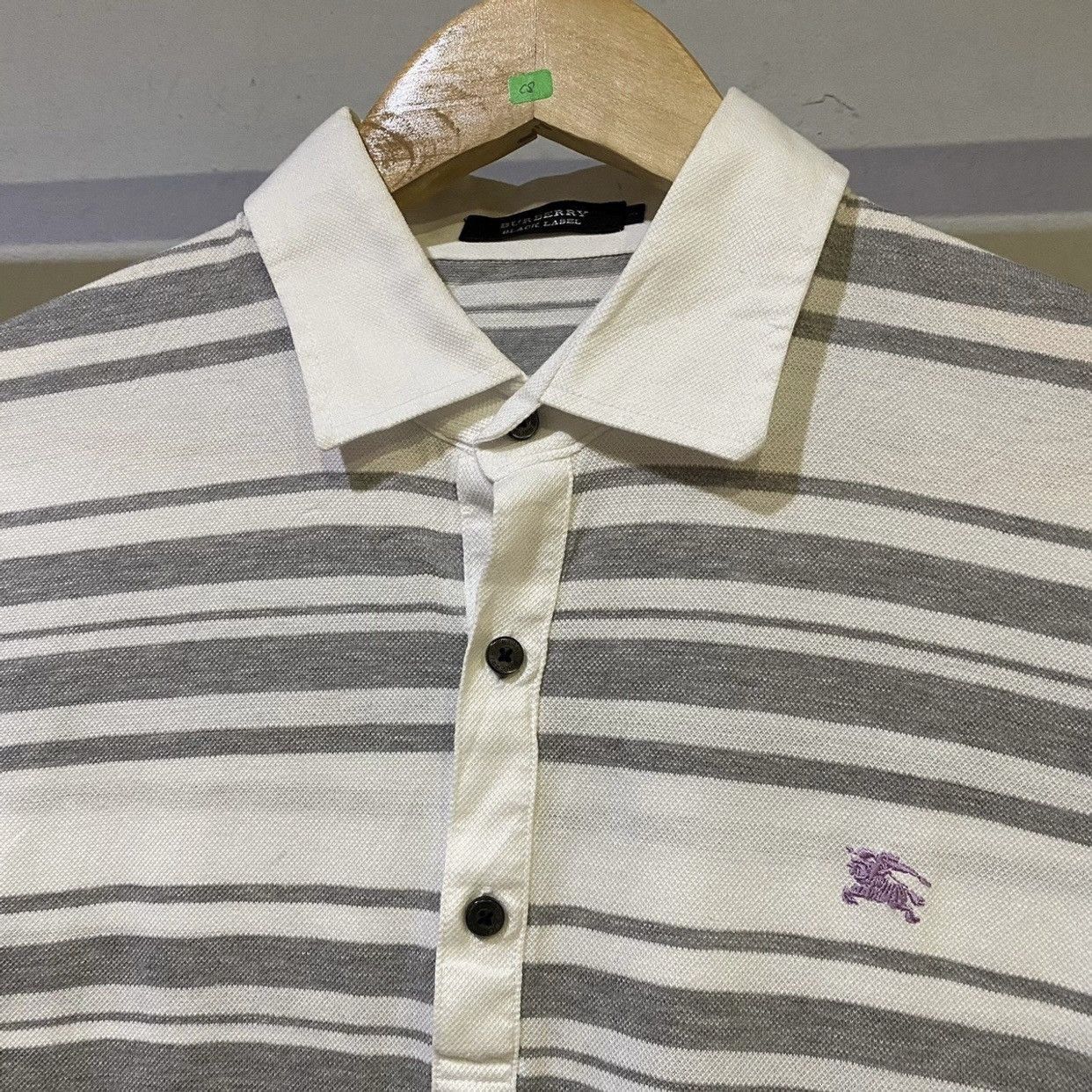 Burberry BURBERRY Black Label Basic Logo Stripe Polo Shirts Size US L / EU 52-54 / 3 - 3 Thumbnail