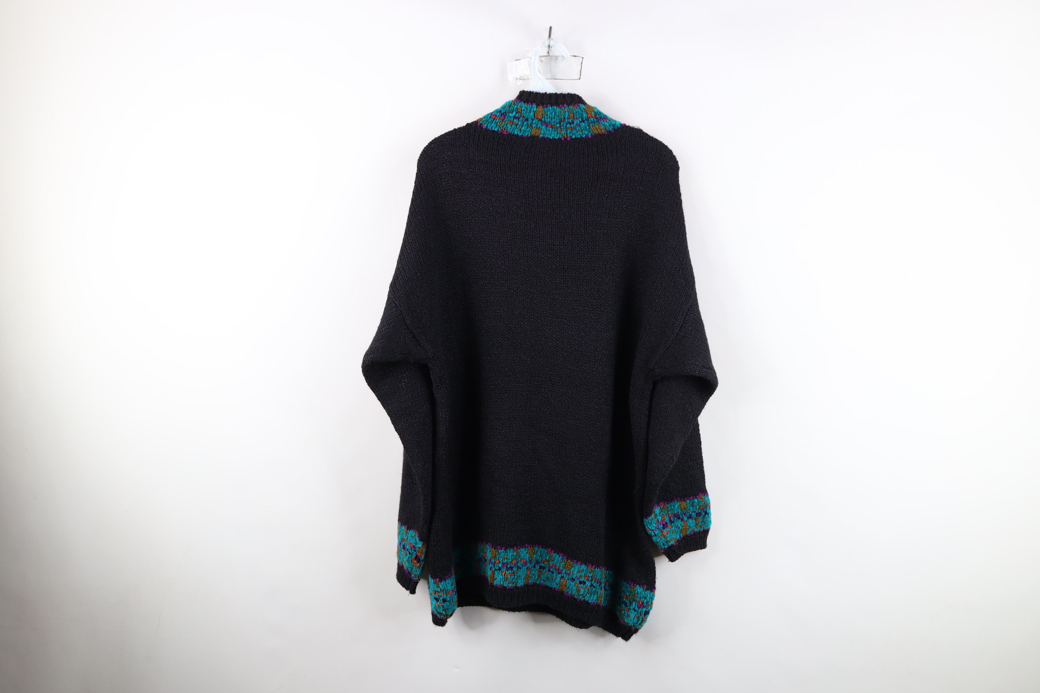 Vintage Vintage 90s Streetwear Geometric Flower Mock Neck Sweater Size XL / US 12-14 / IT 48-50 - 10 Thumbnail