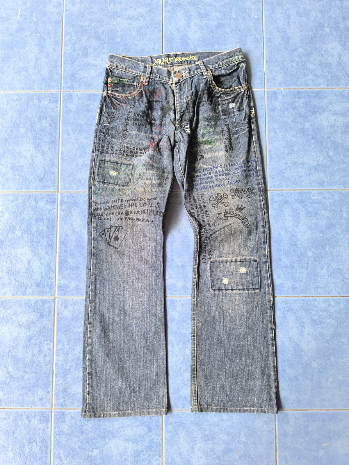 If Six Was Nine × Japanese Brand × Le Grande Bleu (L.G.B.) 291295 Remake Poems Jeans Size US 31 - 1 Thumbnail