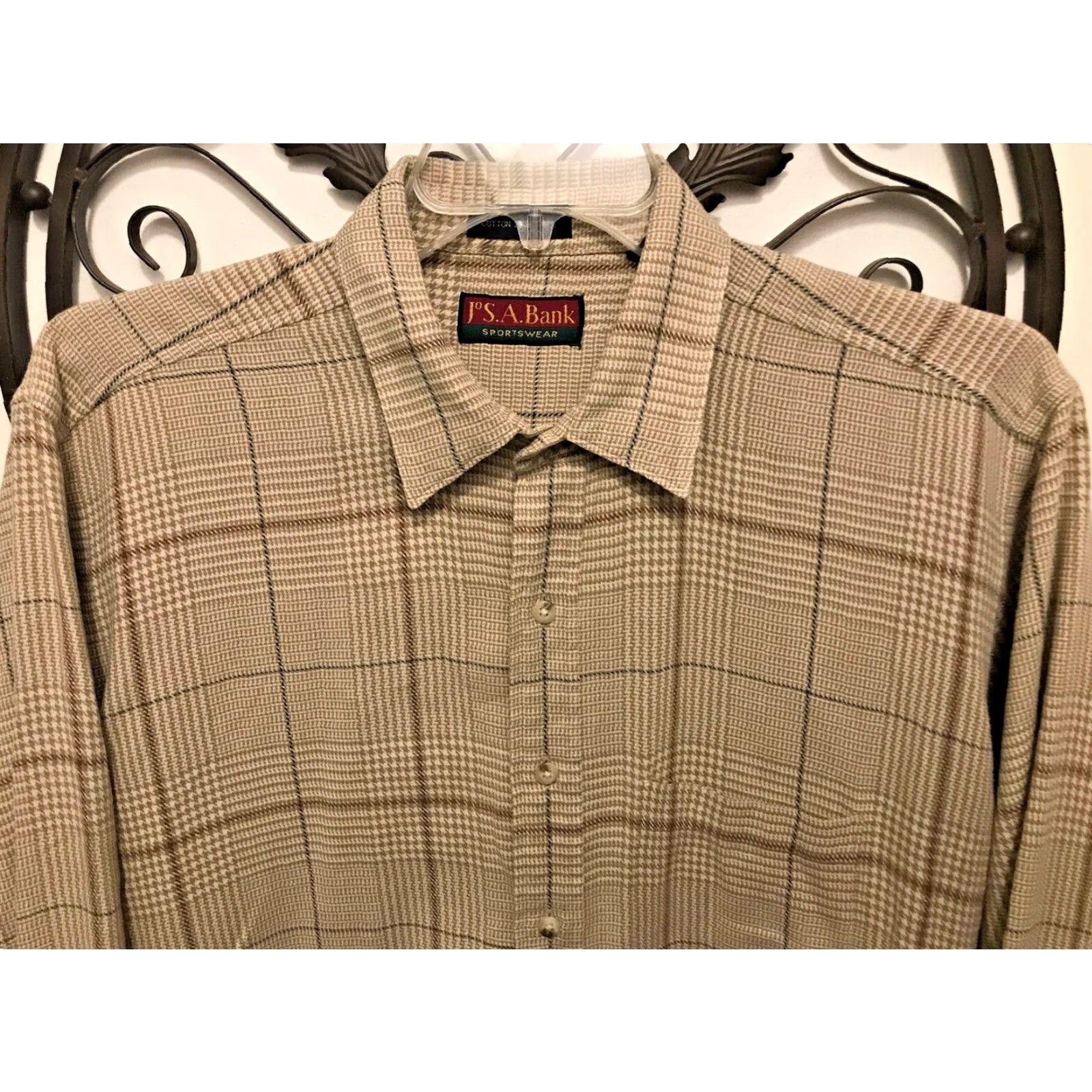 Vintage VINTAGE XL Jos. A. Bank Sportswear Cotton 2x2 Twill Button Up Men's Shirt 100% Cotton Size US XL / EU 56 / 4 - 4 Thumbnail