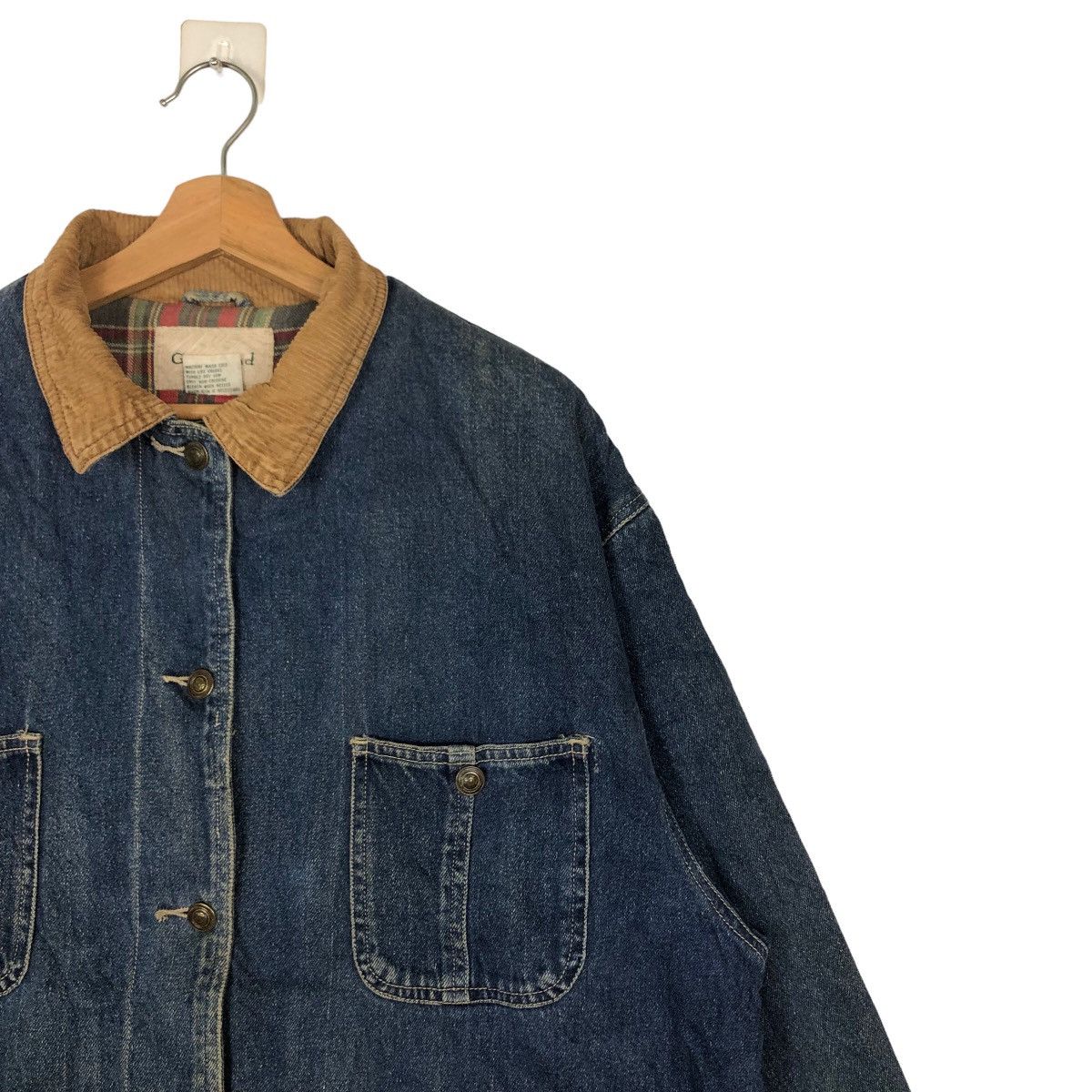 Japanese Brand 🔥Great Land Denim Chore Jacket Blanket Lining Tartan Design Size US L / EU 52-54 / 3 - 6 Thumbnail