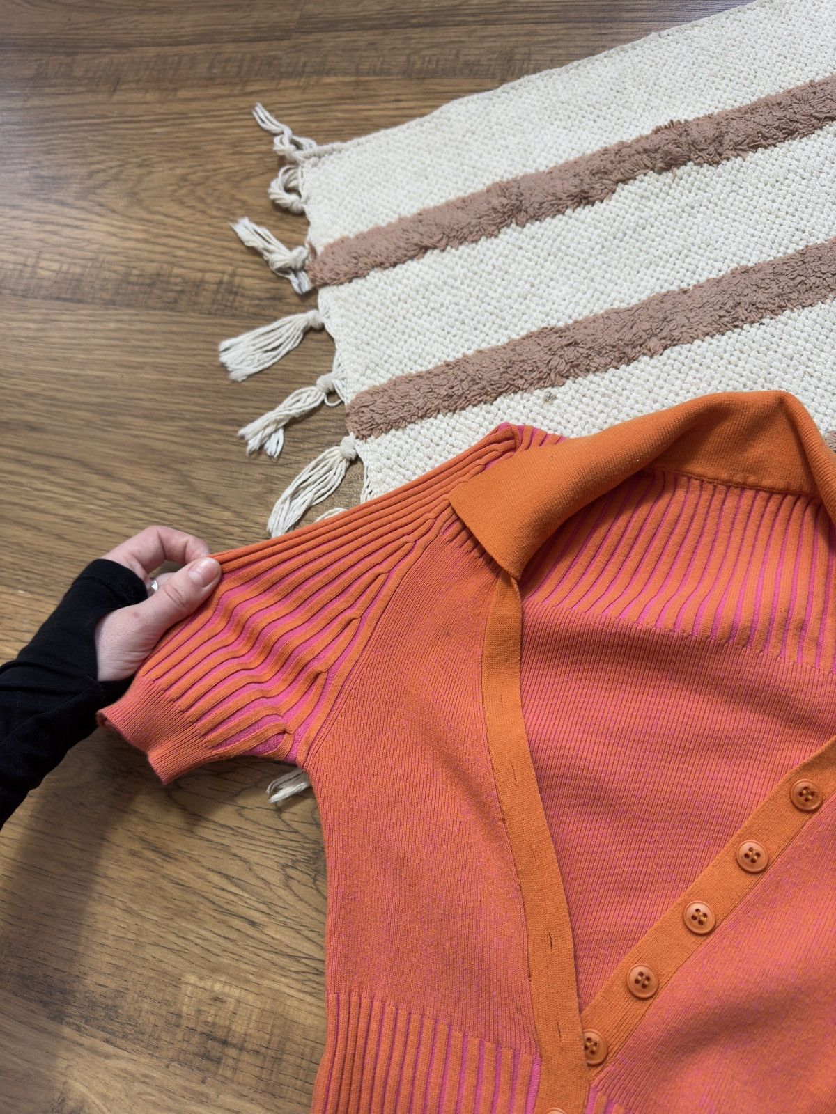 Jacquemus JACQUEMUS RIBBED PINK/ORANGE BODY SUIT TEE Size XXS / US 00 / IT 34 - 4 Thumbnail