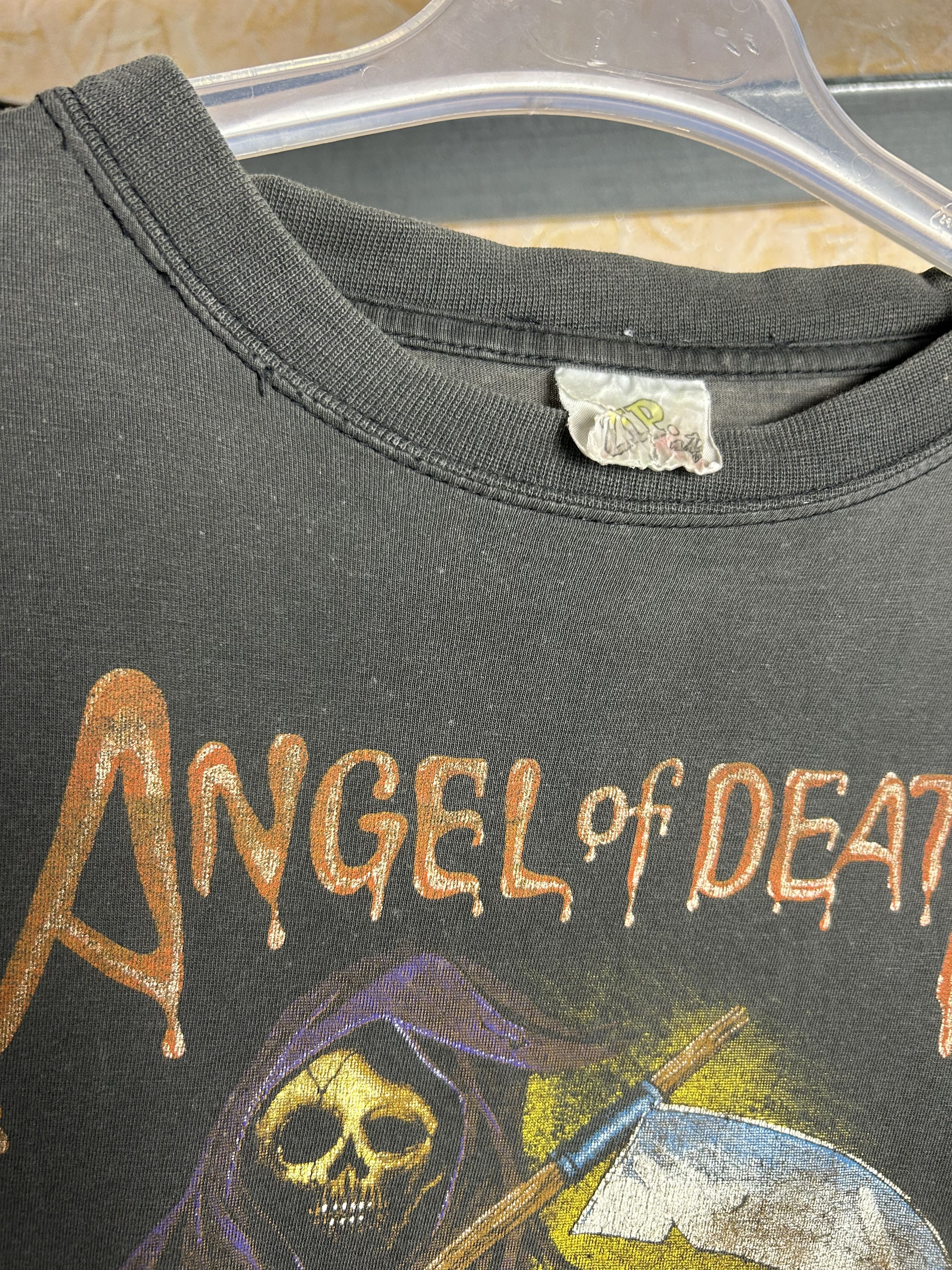Vintage Vintage 90s Angel of Death Zip It London Graphic Art T-shirt Size US L / EU 52-54 / 3 - 13 Thumbnail