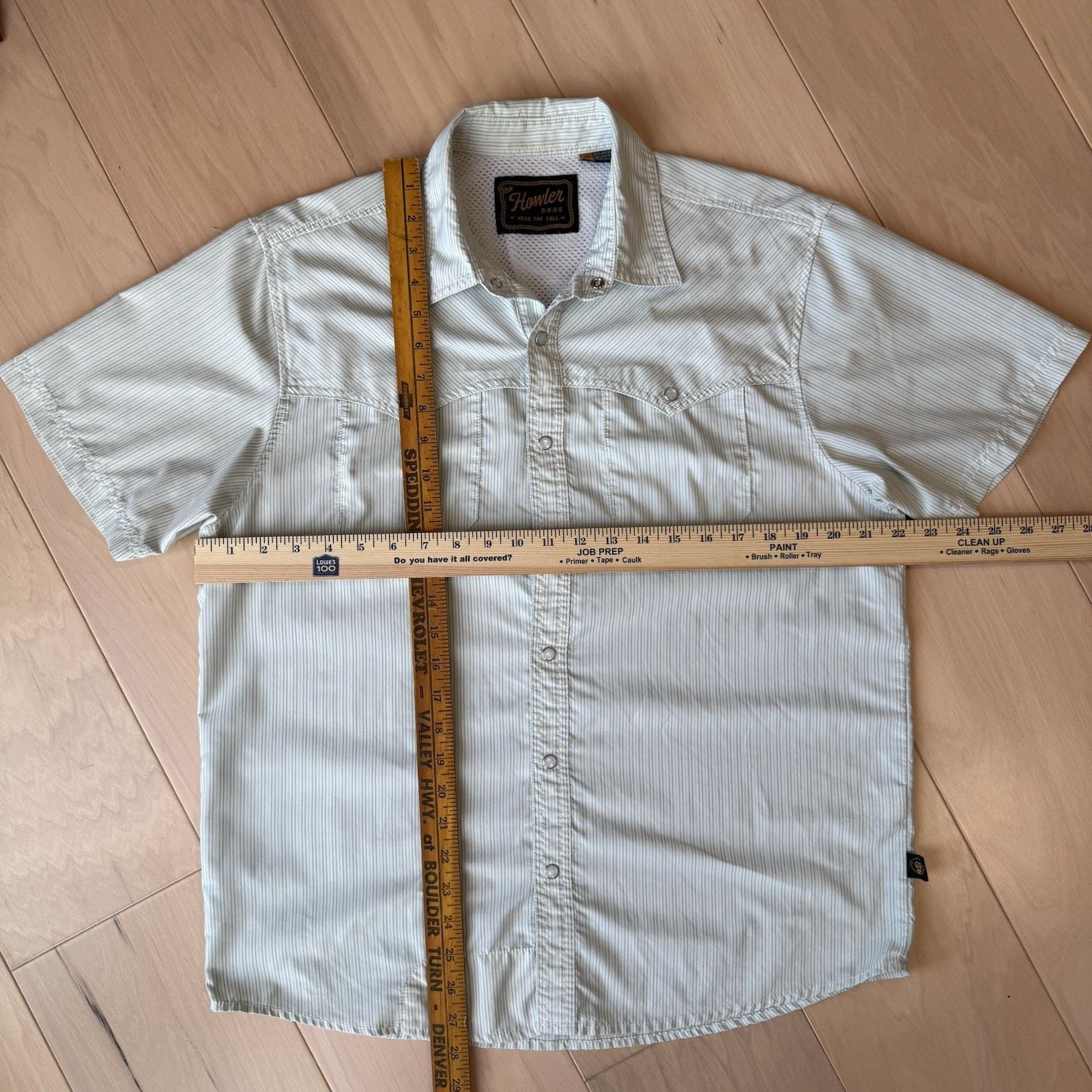 Howler Brothers Howler Brothers Pearl Snap Shirt L White Striped Short Size US M / EU 48-50 / 2 - 3 Thumbnail