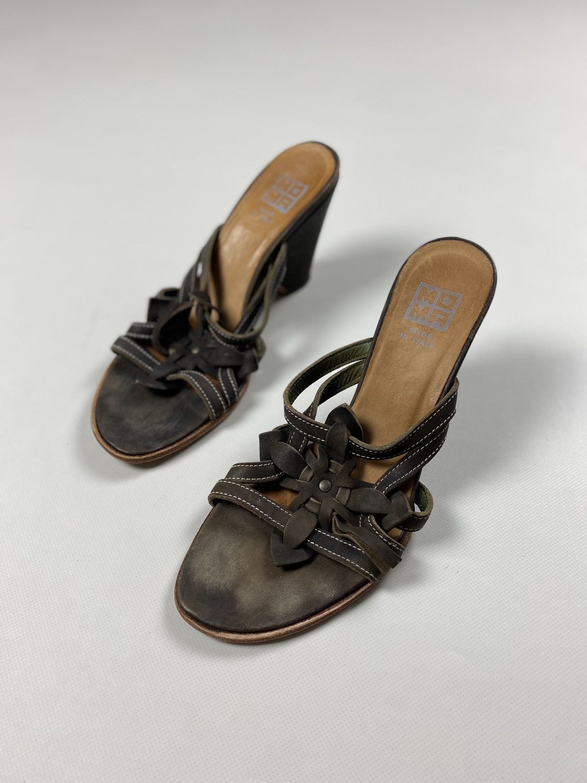 MoMA MOMA ladies avant-garde leather heeled sandals shoes size 40 Size US 10 / IT 40 - 7 Thumbnail