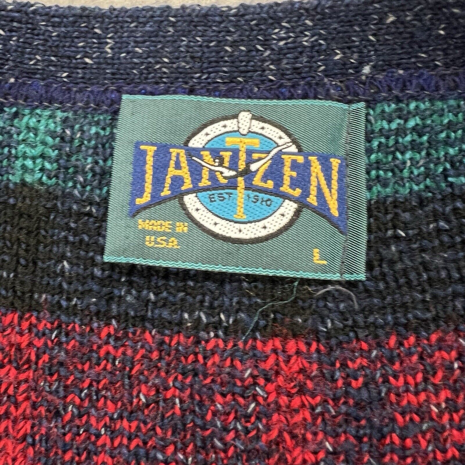 Jantzen Vintage Jantzen Sweater Vest Cardigan Geometric Academia Size US L / EU 52-54 / 3 - 3 Thumbnail
